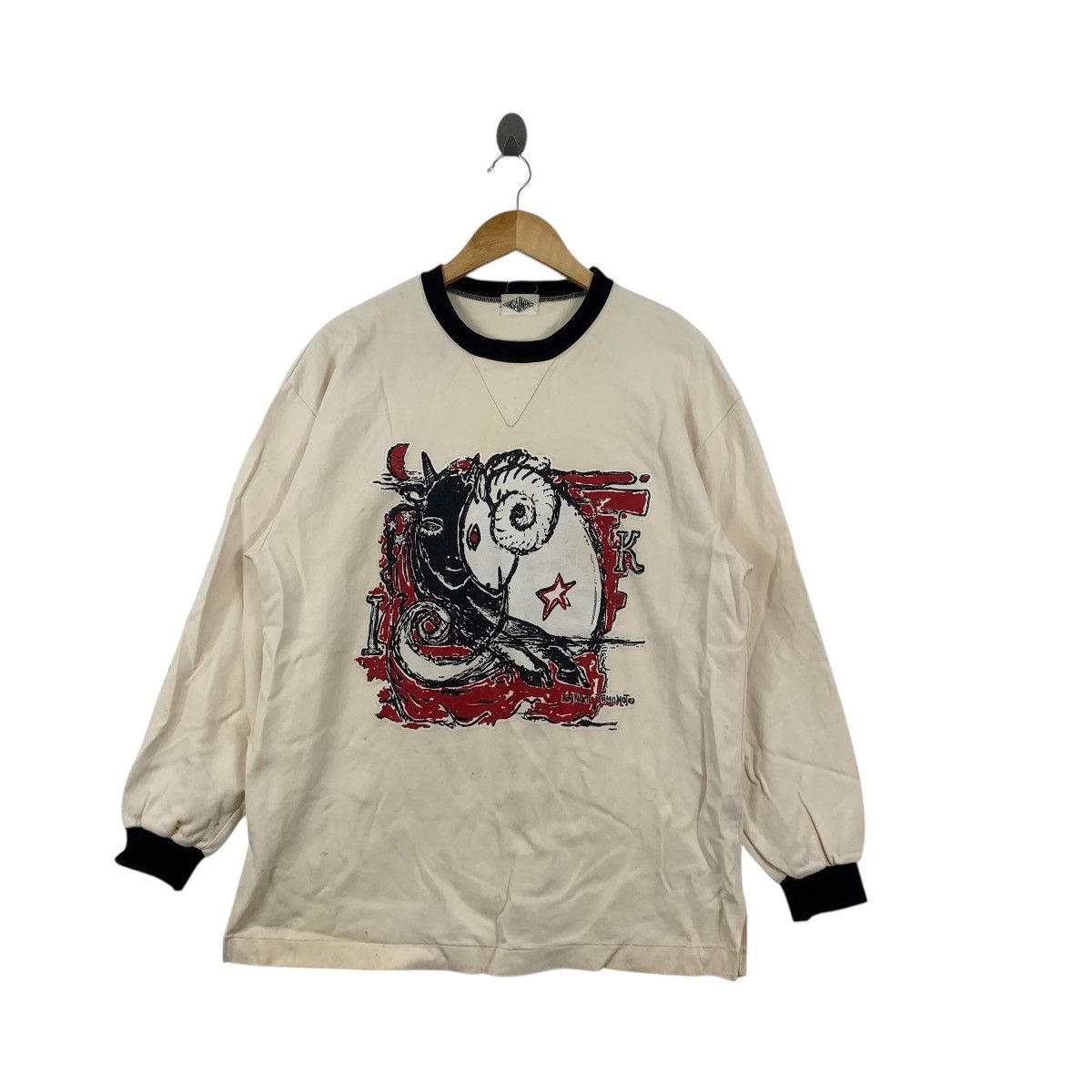 Kansai Yamamoto Vintage 80’ KANSAI YAMAMOTO IMPACT Devil Sheep Sweatshirt Size M / US 6-8 / IT 42-44 - 4 Thumbnail