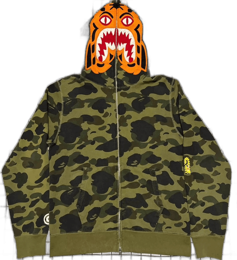 Bape Green Camouflage Tiger Head Jacket