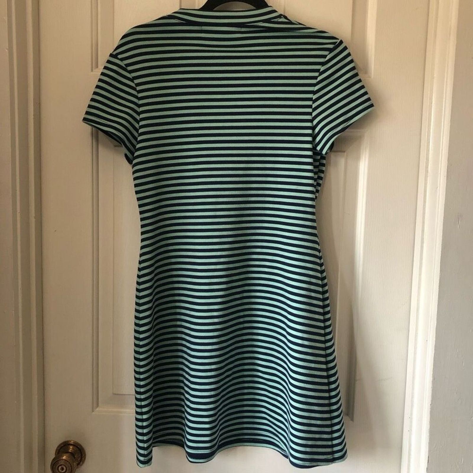 Free People Free People Turquoise Blue Striped ON THE LINE Dress Medium Size M / US 6-8 / IT 42-44 - 4 Thumbnail