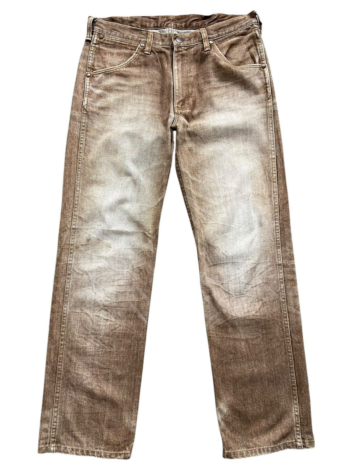 Wrangler Vintage 90s Wrangler Faded Brown Straight Denim Jeans 33x31 Size US 33 - 2 Thumbnail