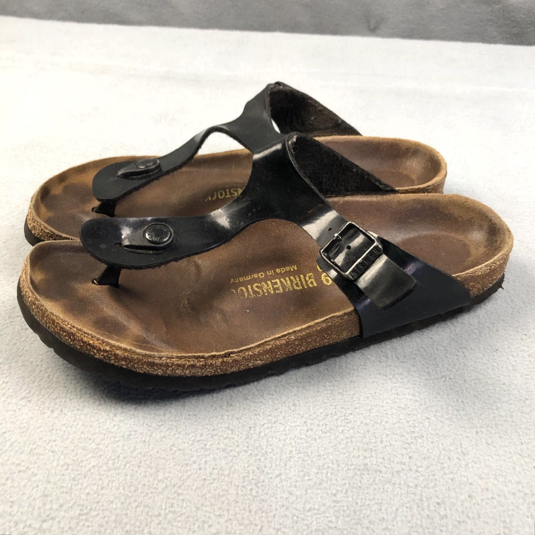 Birkenstock Birkenstock Gizeh Sandals Womens Size 39 Leather Cork Footed Made In Germany Size US 8 / IT 38 - 3 Thumbnail