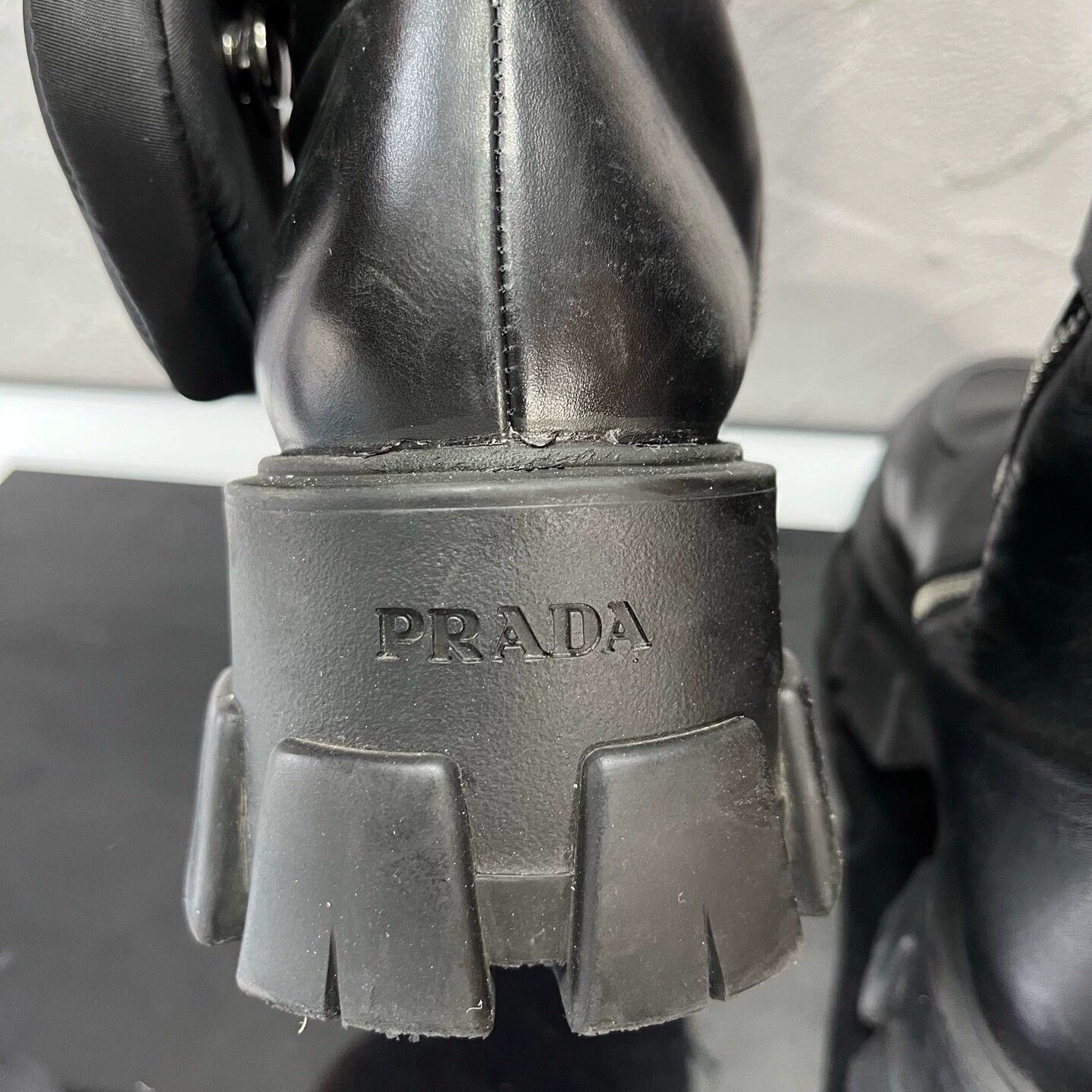 Prada PRADA Black Tall Combat Boots EU 39 99 New Worn 1x Size US 6 / EU 39 - 6 Thumbnail