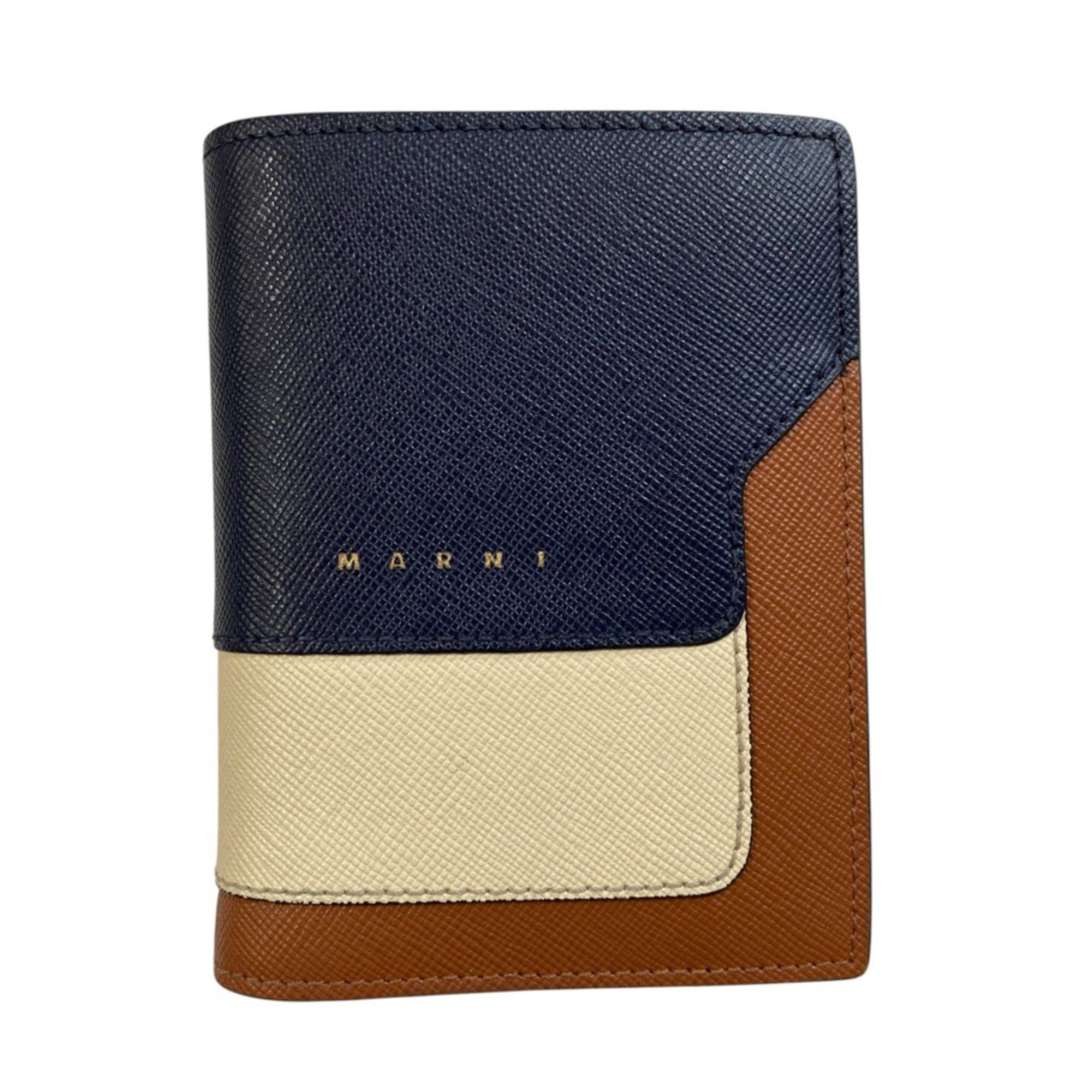 Marni MARNI Saffiano Leather Color Block Bi-fold Wallet PFMOQ14U13 Multicolor Men's Women's Size ONE SIZE - 1 Thumbnail