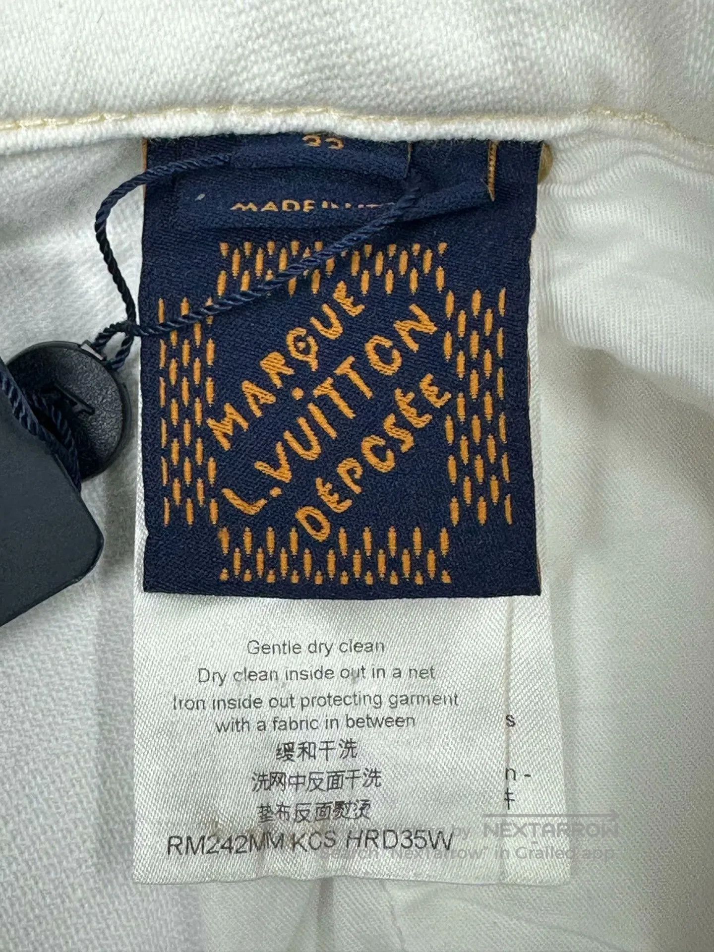 Louis Vuitton Louis Vuitton White Checkered Logo Denim Pants| Size US 33 - 4 Thumbnail