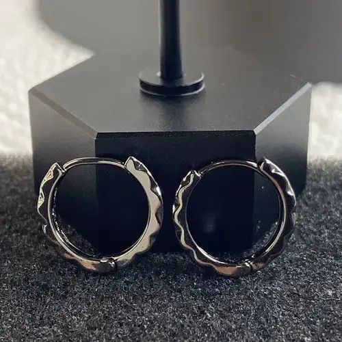 Other Titanium Steel Hoop Earrings for Men Women,Punk Hip Hop Size ONE SIZE - 1 Thumbnail