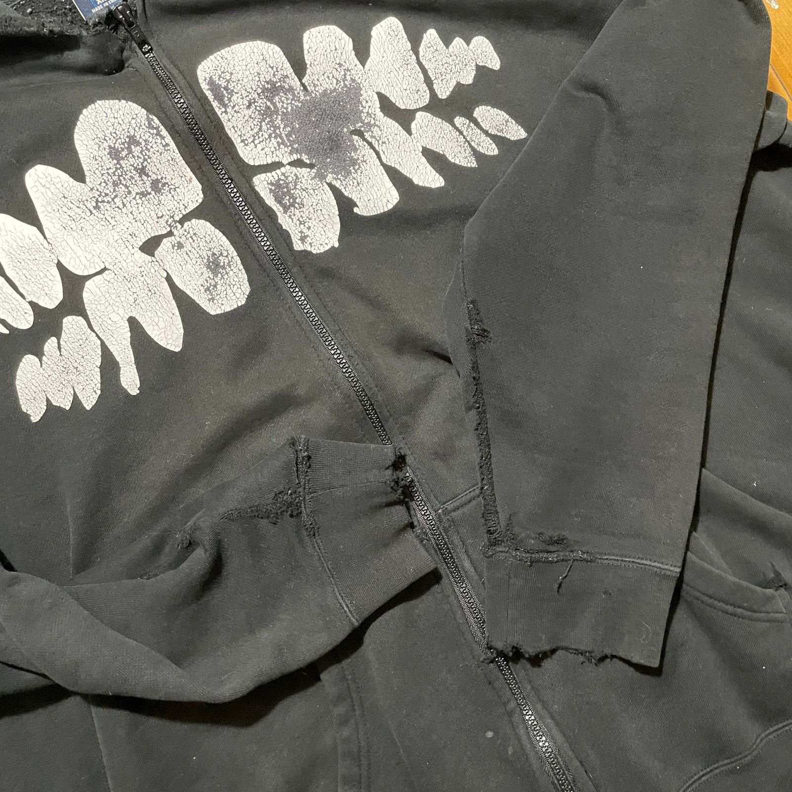 Hook-Ups × Vintage 90s Distressed Teeth Skater Grunge Full Zip Hoodie size 2xl Size US XXL / EU 58 / 5 - 4 Thumbnail