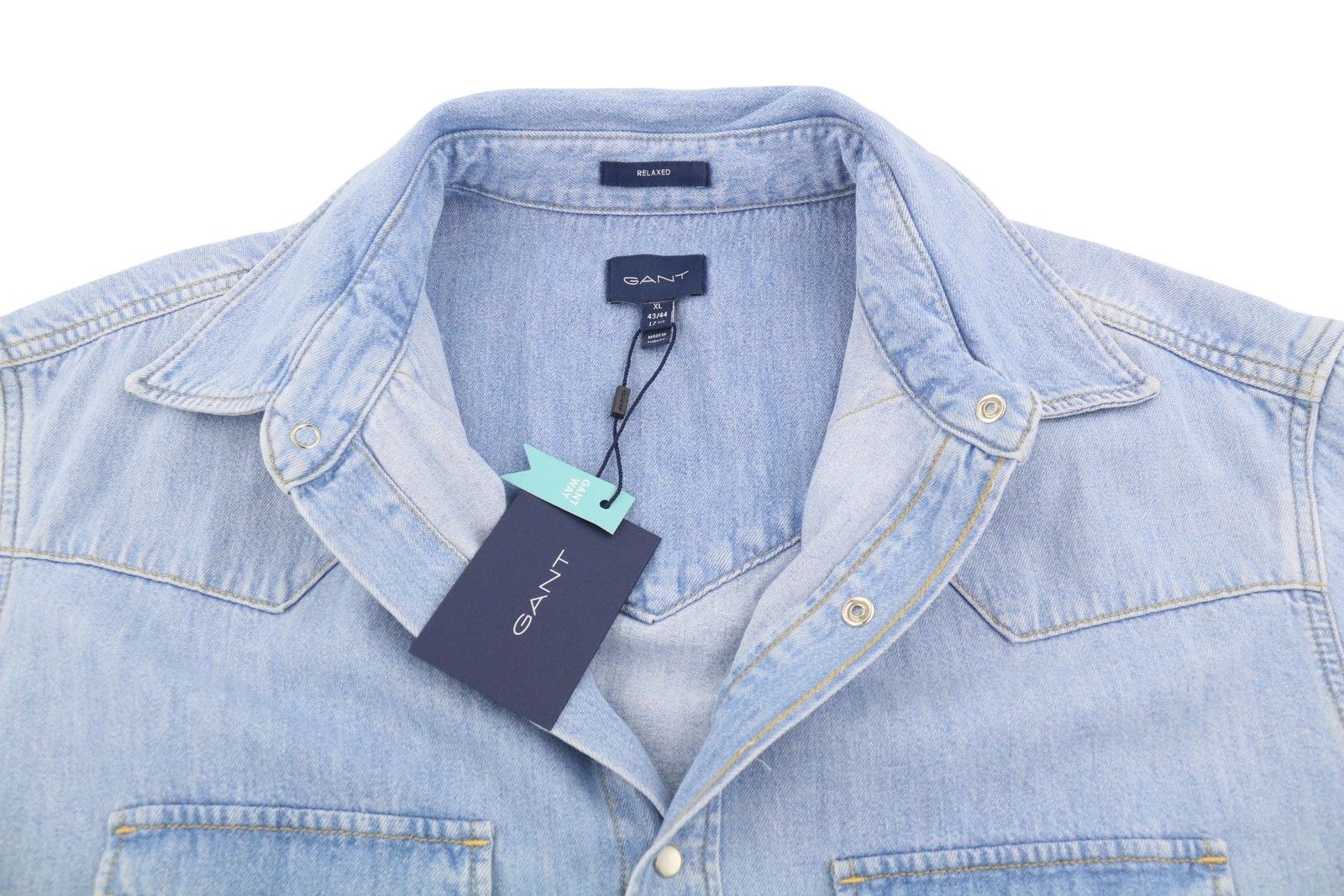 Gant REL DENIM WESTERN TOWN XL Light Blue Snap 87522 Size US XL / EU 56 / 4 - 4 Thumbnail