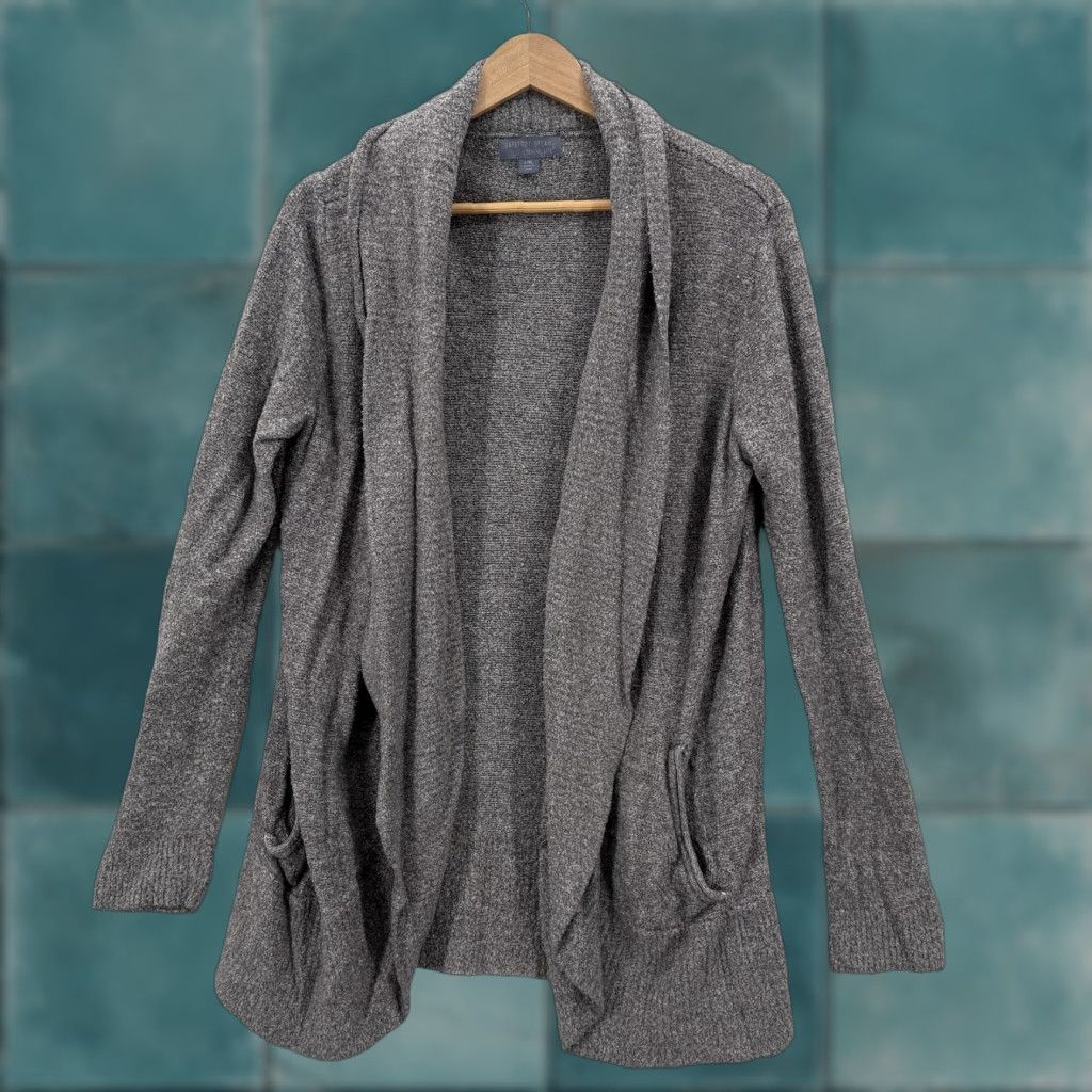 Vintage Barefoot Dreams Cardigan Womens L/XL Gray Cozychic Lite Open Front Lightweight Knit Sweater Casual Womens L/XL Gray Barefoot Dreams Cardigan Size L / US 10 / IT 46 - 1 Thumbnail