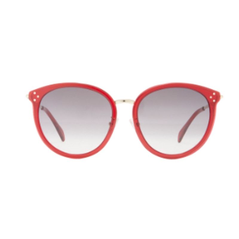 Celine CELINE 56mm Round Sunglasses Red Shiny Red Size ONE SIZE - 1 Thumbnail