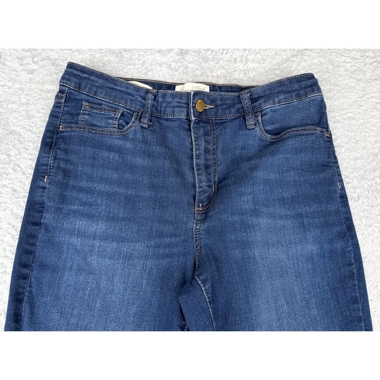 Vintage Universal Thread Jeans Women 28x28 Blue Mid Rise Skinny Stretch Denim Dark Wash 90s Size 28" / US 6 / IT 42 - 4 Thumbnail