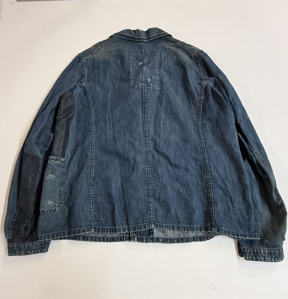 Yves Saint Laurent YSL SS2007 Cotton-Linen Denim Patchwork Chore Jacket - IT 54 Size US L / EU 52-54 / 3 - 17 Thumbnail