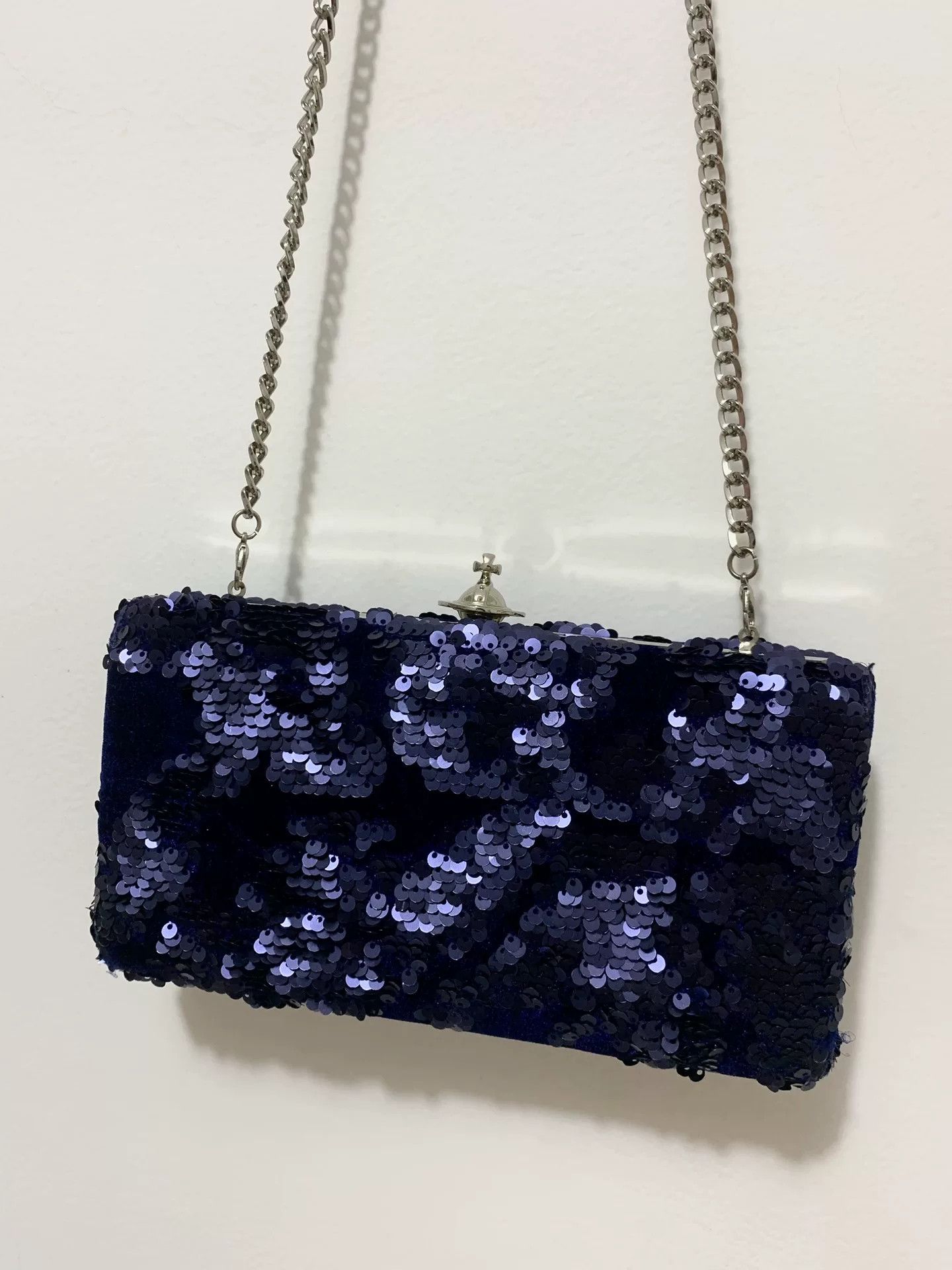 Vivienne Westwood Vivienne Westwood Sapphire Sequin Saturn Clutch Size ONE SIZE - 1 Thumbnail