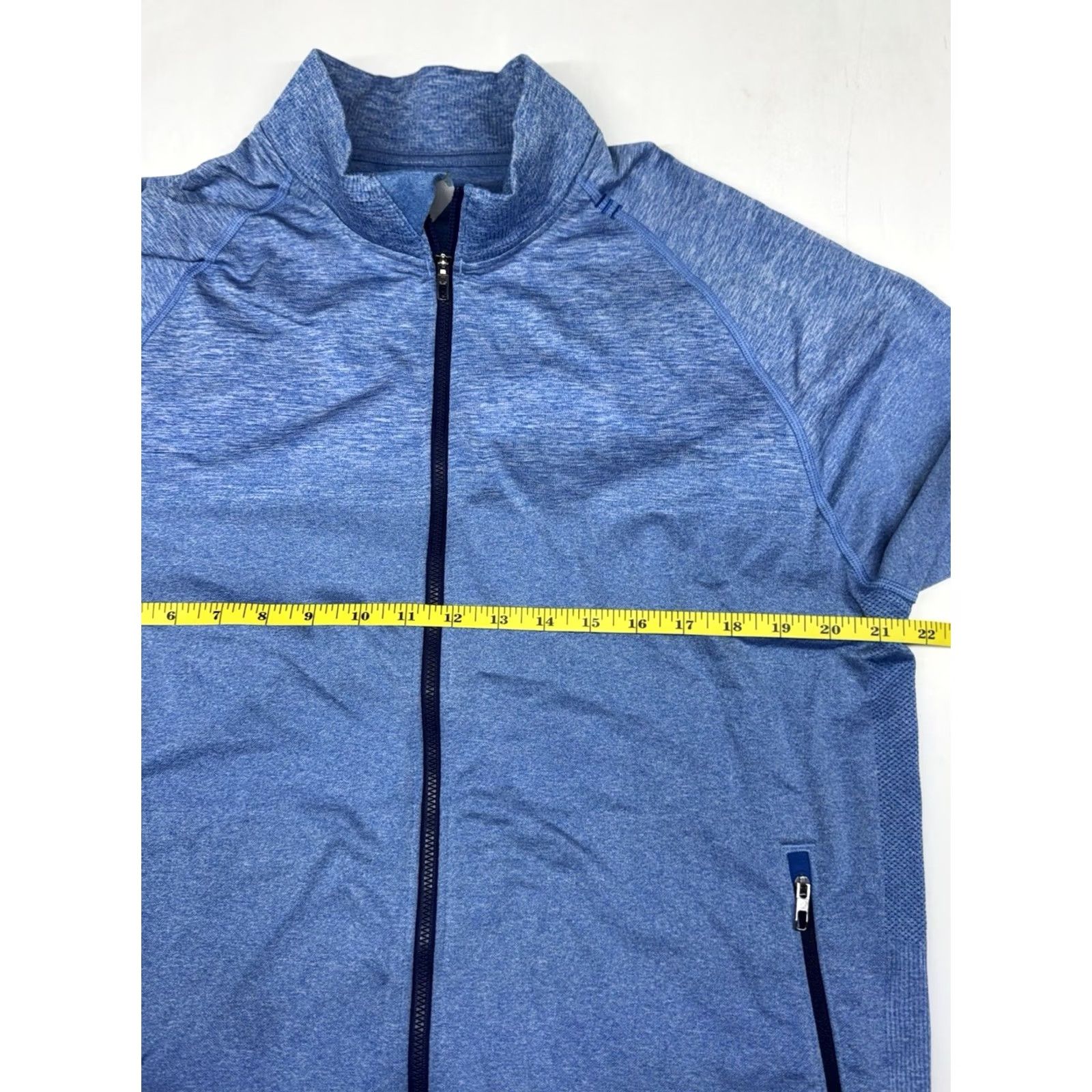 Lululemon Lululemon Pulse Jacket Mens Large Blue Heathered Full Zip Gym Run Train Size US L / EU 52-54 / 3 - 2 Thumbnail