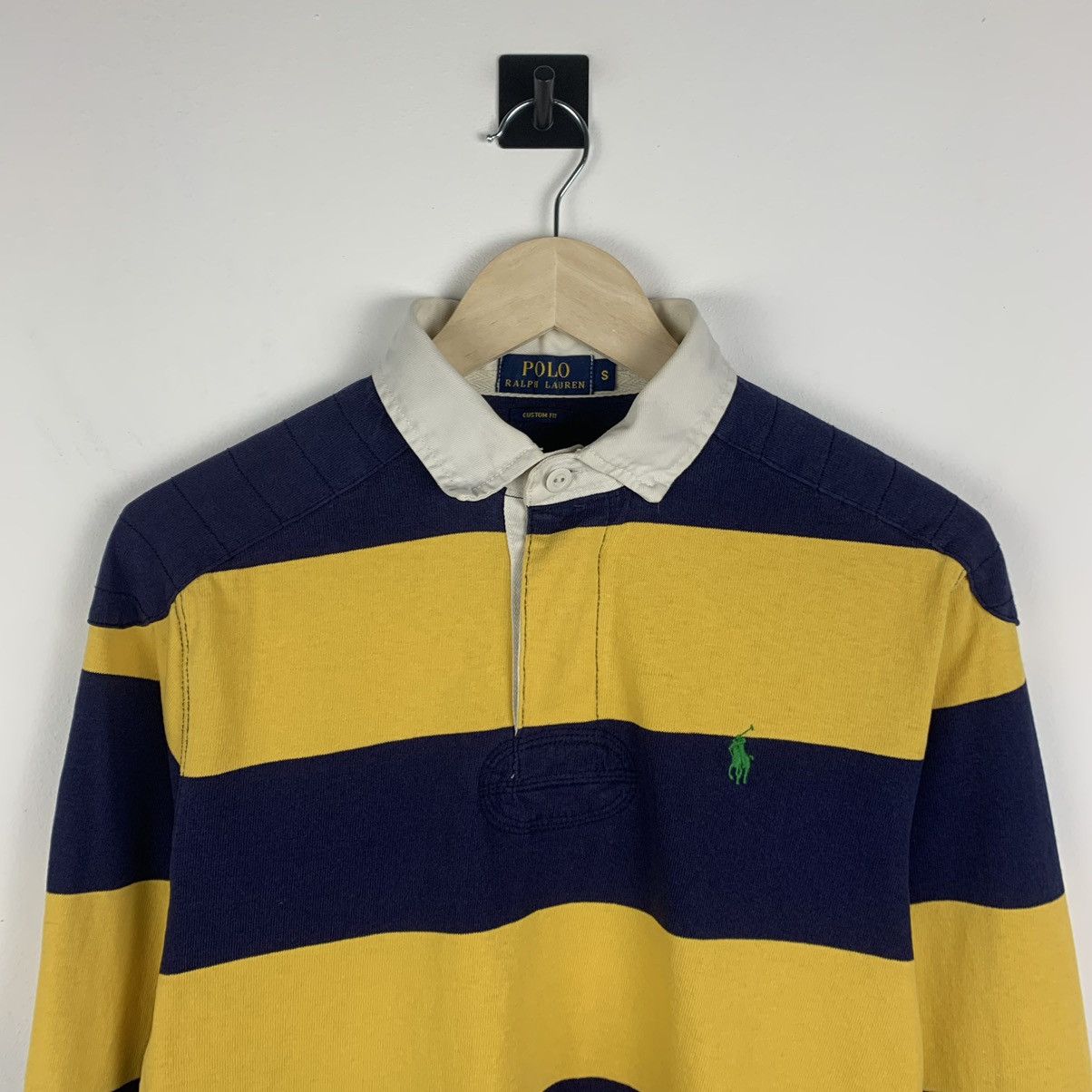 Polo Ralph Lauren Vintage Y2K Polo Ralph Lauren Striped Rugby Shirt Custom Fit Size US S / EU 44-46 / 1 - 2 Thumbnail