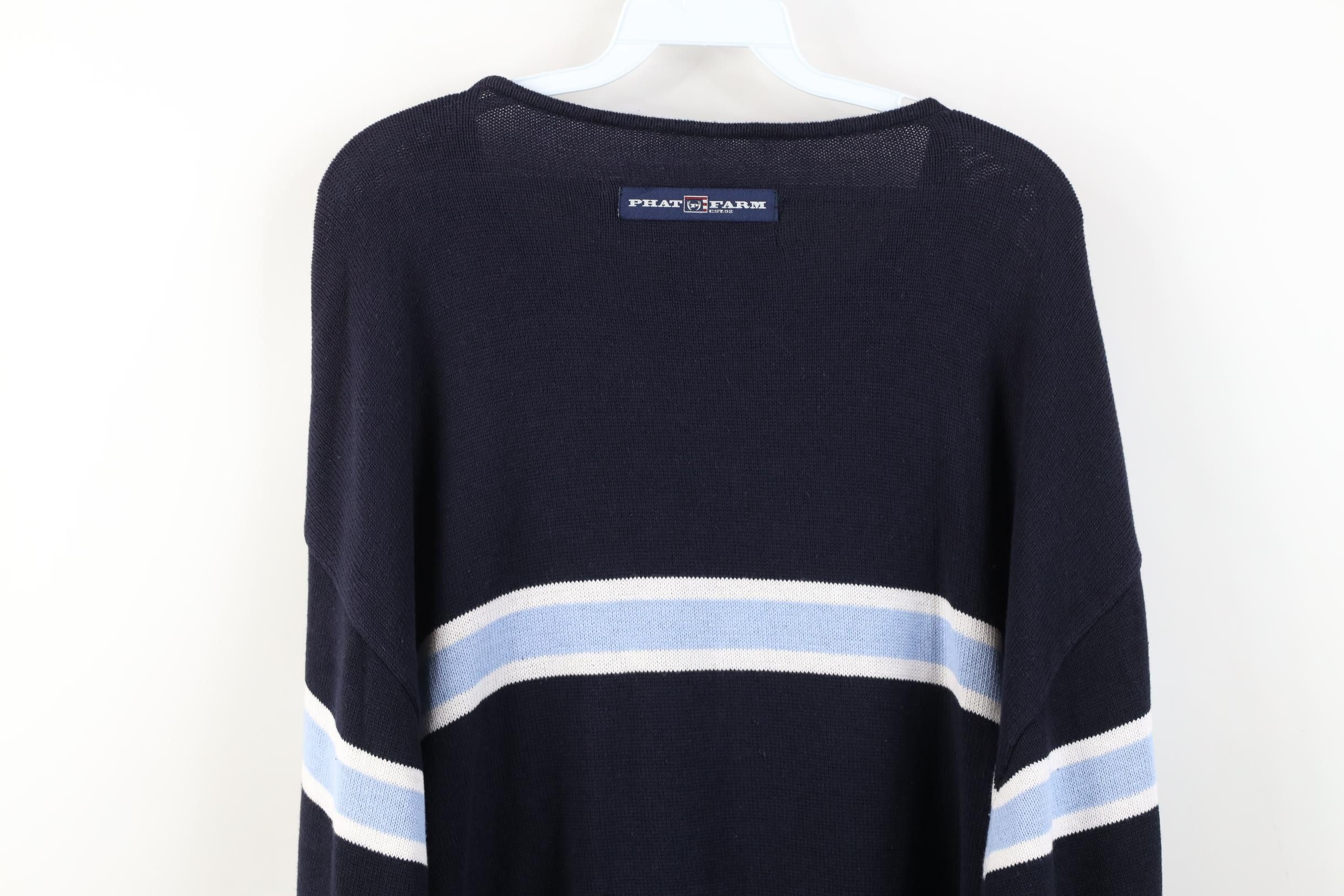 Phat Farm Deadstock Vtg 90s Y2K Phat Farm Marled Knit Sweater Striped Size US XXL / EU 58 / 5 - 13 Thumbnail