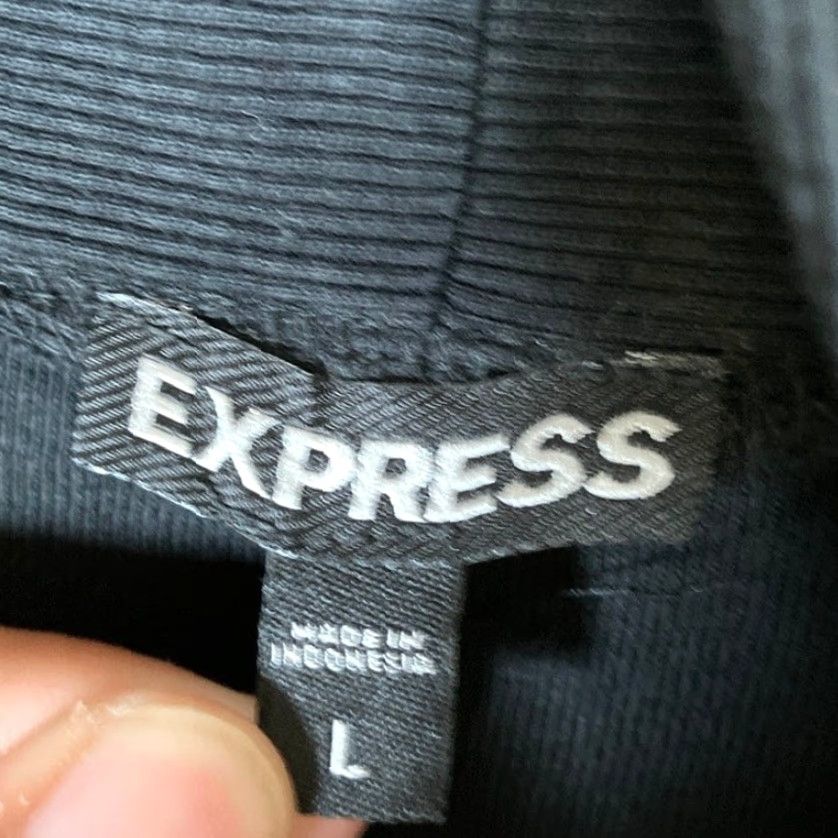 Express Express Womens Sweater Cardigan Black Open Front Long Sleeve Modal Large Size L / US 10 / IT 46 - 6 Thumbnail