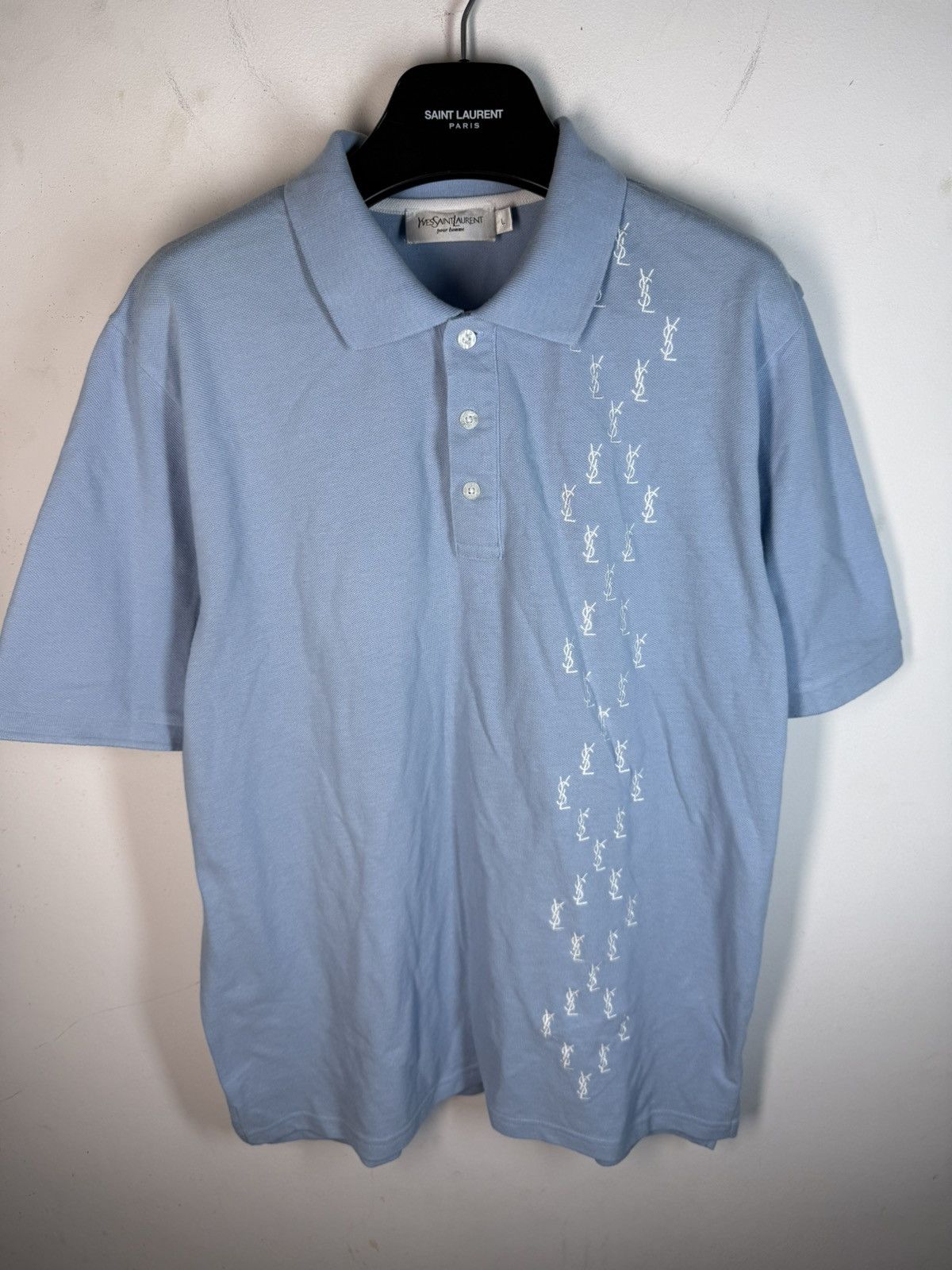 Yves Saint Laurent Monogram YSL Polo Blue YSL T-shirt YSL Shirt Size US L / EU 52-54 / 3 - 2 Thumbnail