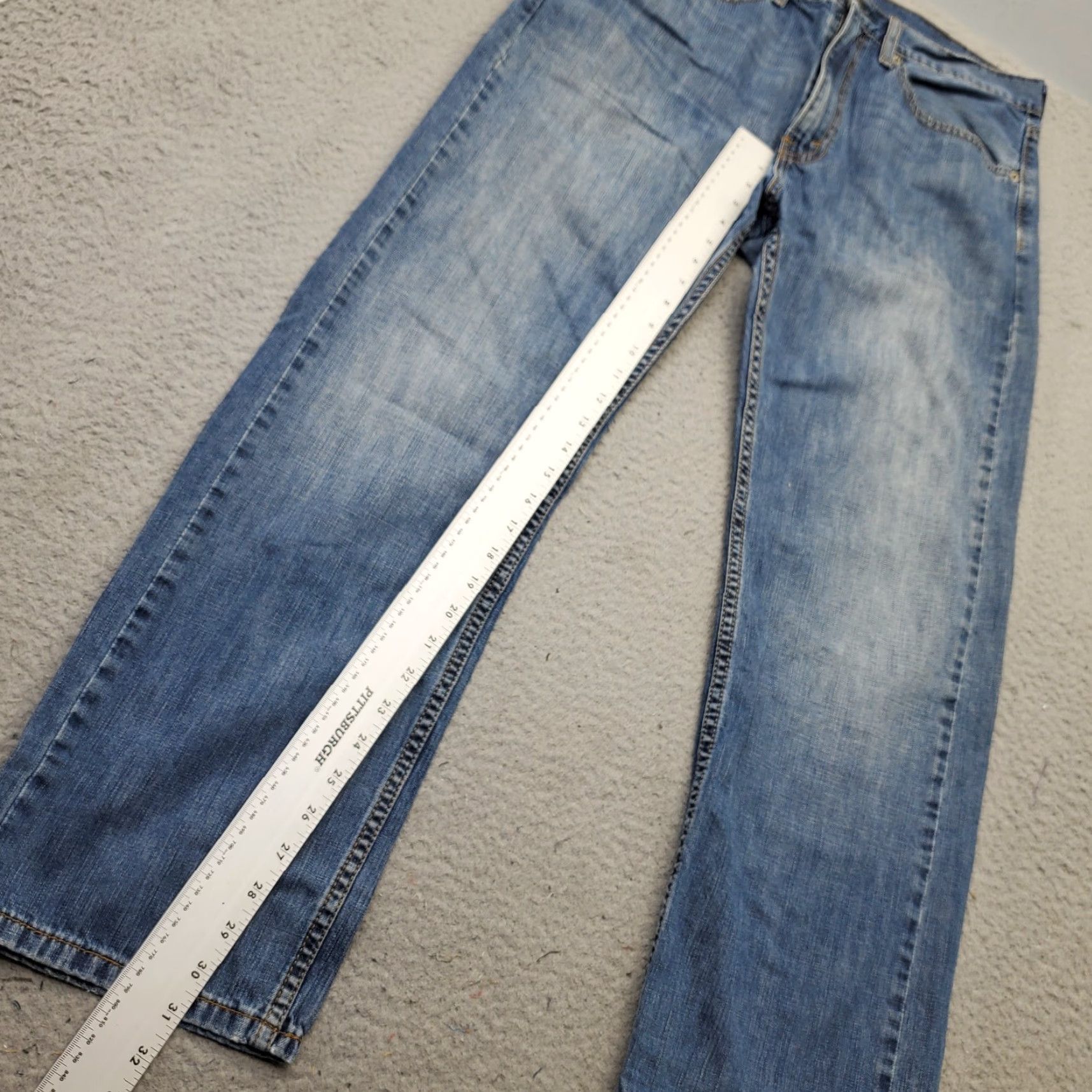 Levi's Levi's 505 Jeans Mens Size 34 Blue Denim Flat Front Red Tab Straight Leg, 5-Pocket, Regular Fit, 100% Cotton, Blue Size US 34 / EU 50 - 3 Thumbnail