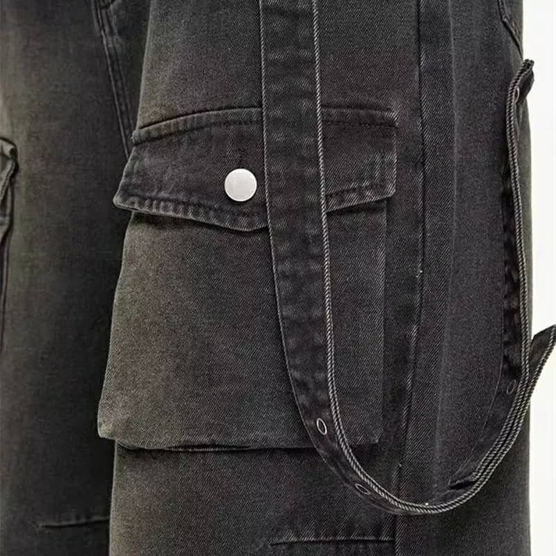 Designer × Japanese Brand × Jean Multiple Pockets Baggy Cargo Jeans Size US 31 - 4 Thumbnail