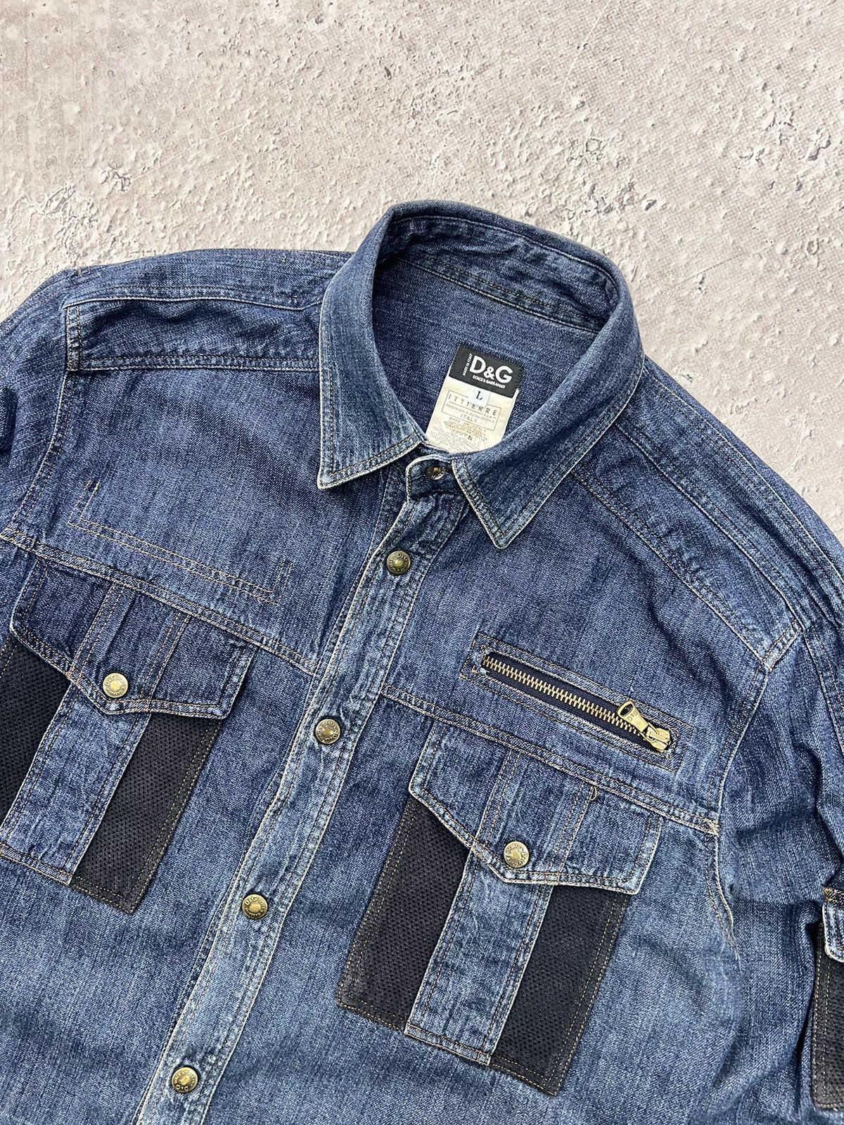 Dolce & Gabbana × Vintage Dolce & Gabbana Shirt denim with pockets Sleeve Shirt Size US L / EU 52-54 / 3 - 4 Thumbnail