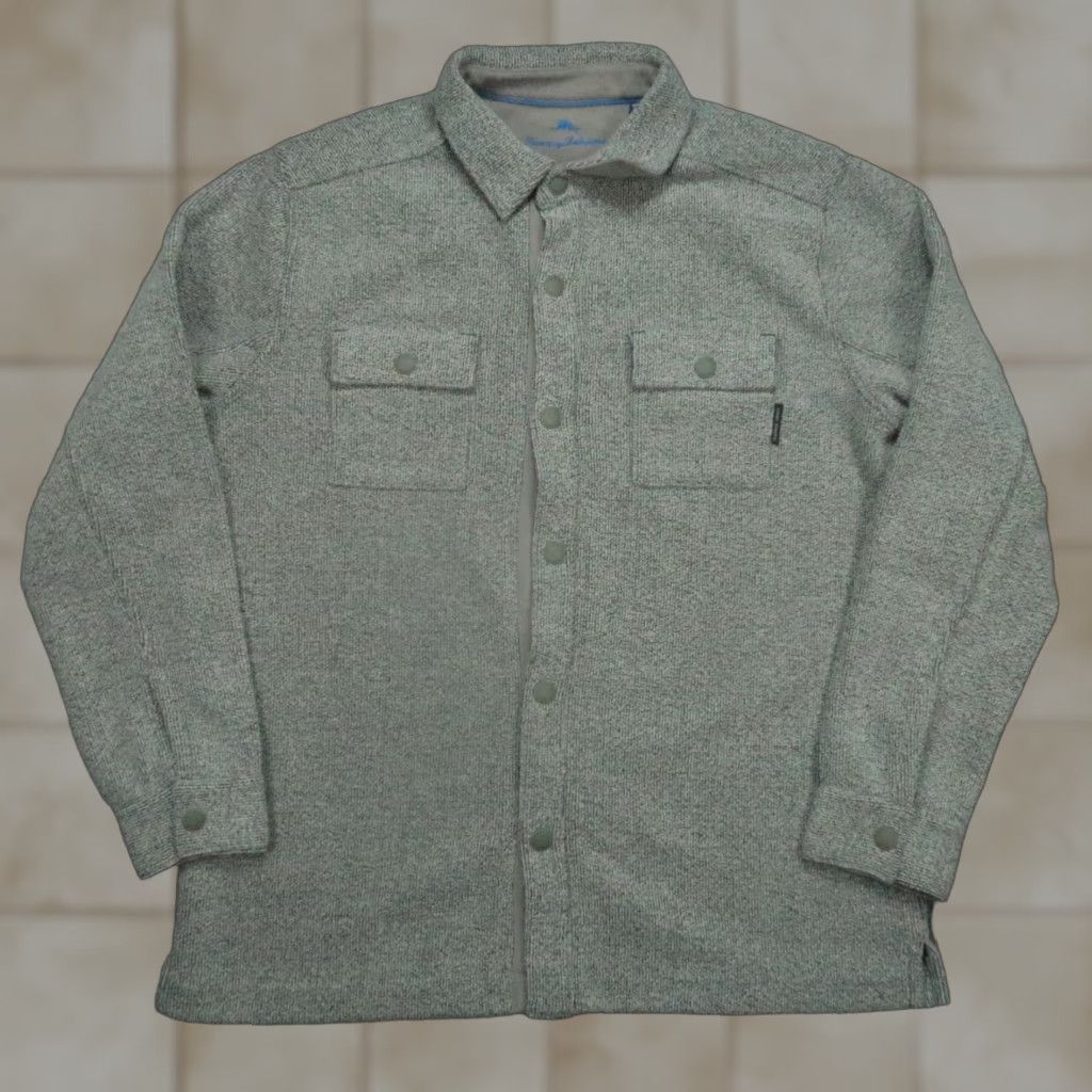 Tommy Bahama Tommy Bahama Jacket Mens Large Large Shirt Jacket Pockets Snap Wool Blend Size US L / EU 52-54 / 3 - 1 Thumbnail