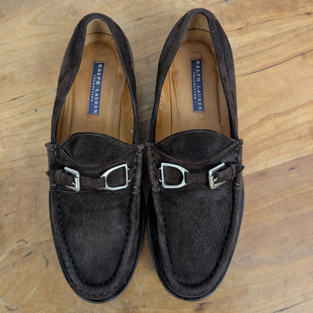 Ralph Lauren × Ralph Lauren Purple Label Ralph Lauren Collection Italian Made ladies' Suede Loafers 8 Size US 8 / IT 38 - 6 Thumbnail
