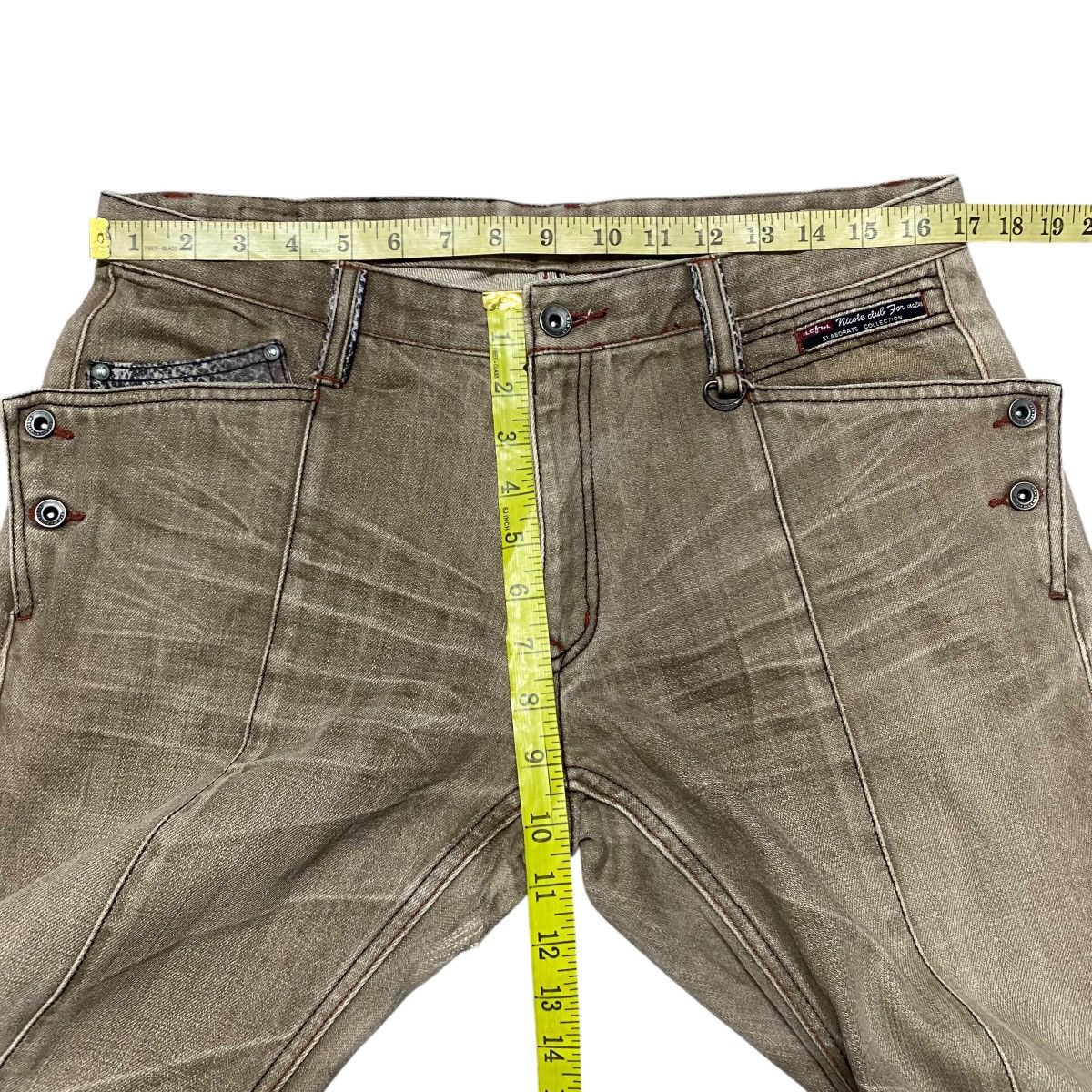 Nicole Club NCFM Fleur Brown Denim Flare Jeans Snake skin Size US 33 - 16 Thumbnail