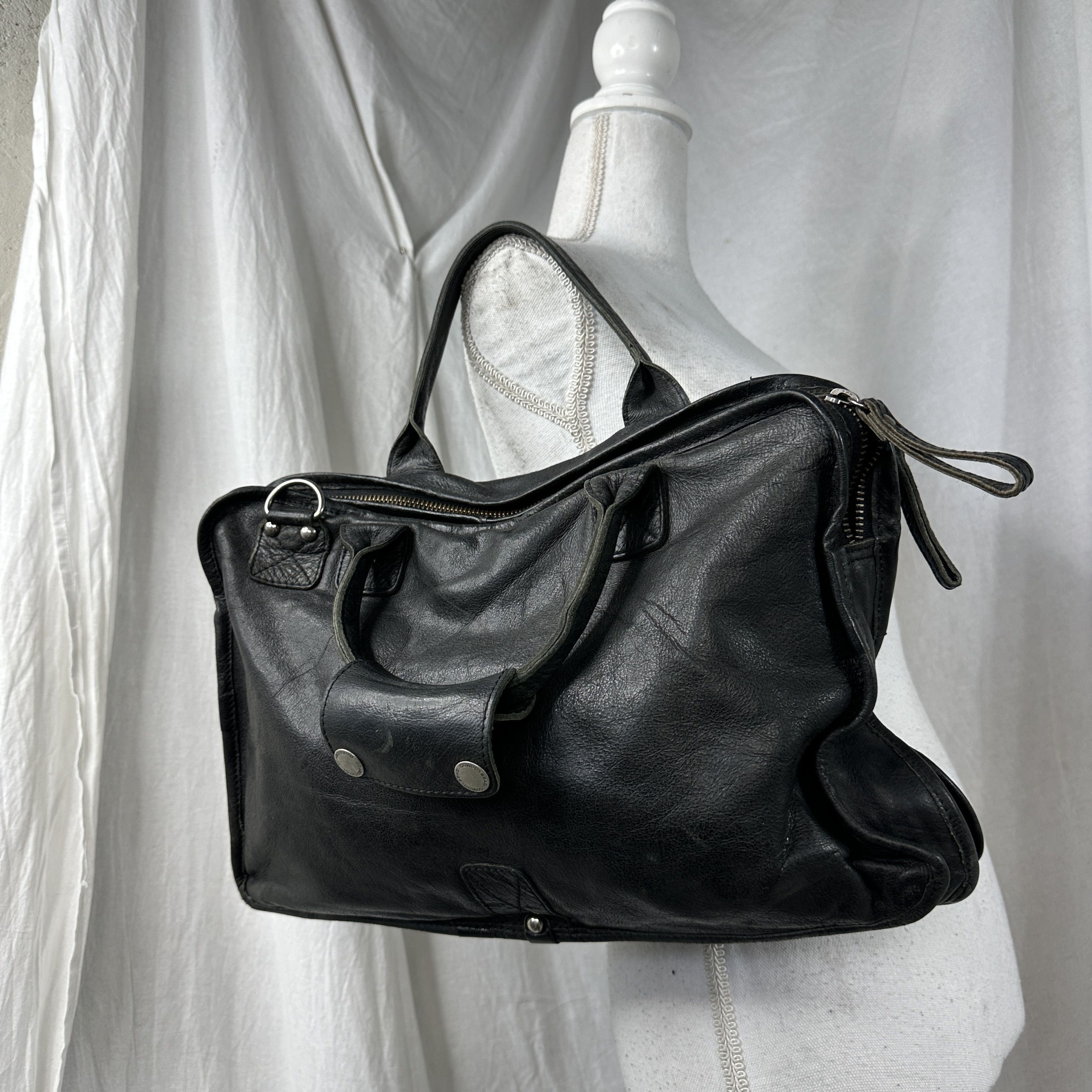 Vintage Vintage Leather Opium Avant Garde Biker Washed Bag 00s Size ONE SIZE - 1 Thumbnail