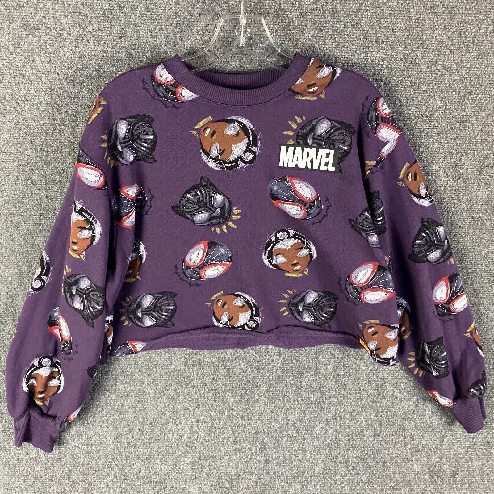 Other Marvel Sweatshirt Women's Medium Crop Panther Spiderman Size M / US 6-8 / IT 42-44 - 1 Thumbnail
