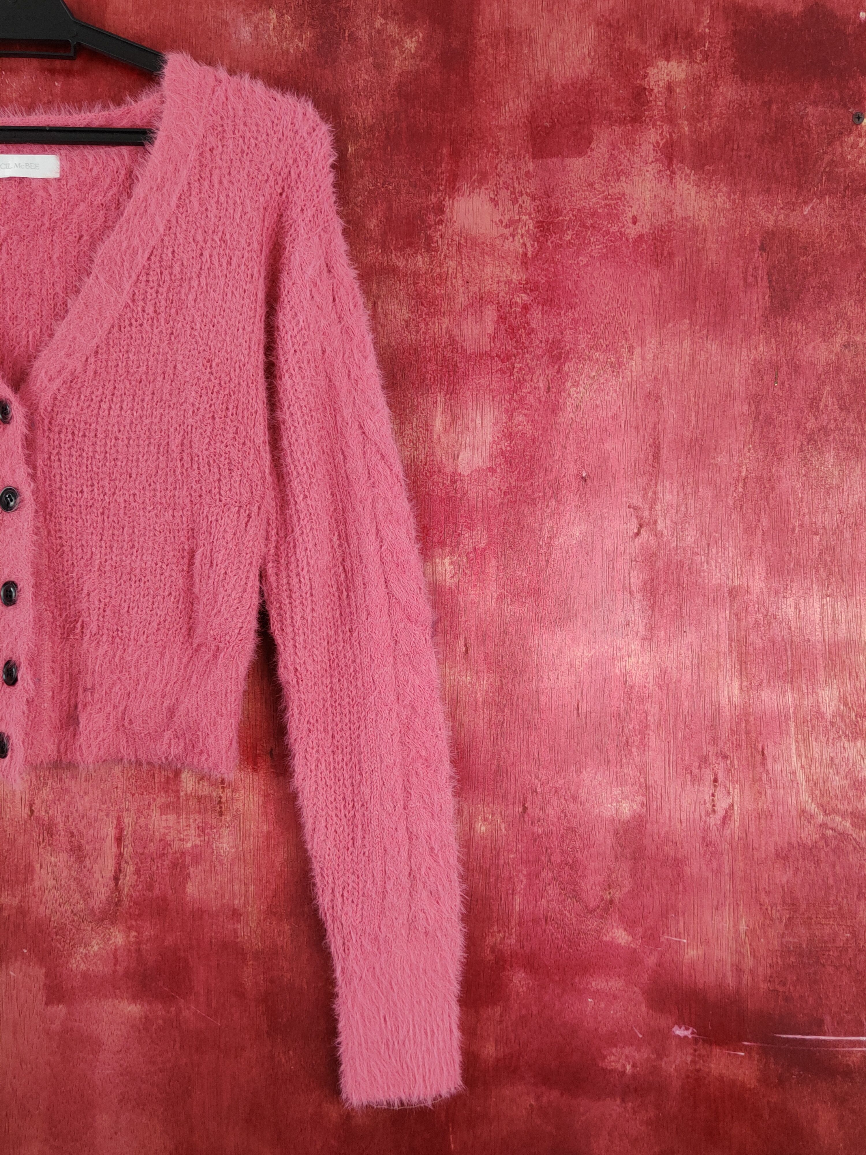Japanese Brand × Vintage Cecil McBee Pink Shag Shaggy Fur Mohair Knitwear#S2020 Size M / US 6-8 / IT 42-44 - 5 Thumbnail