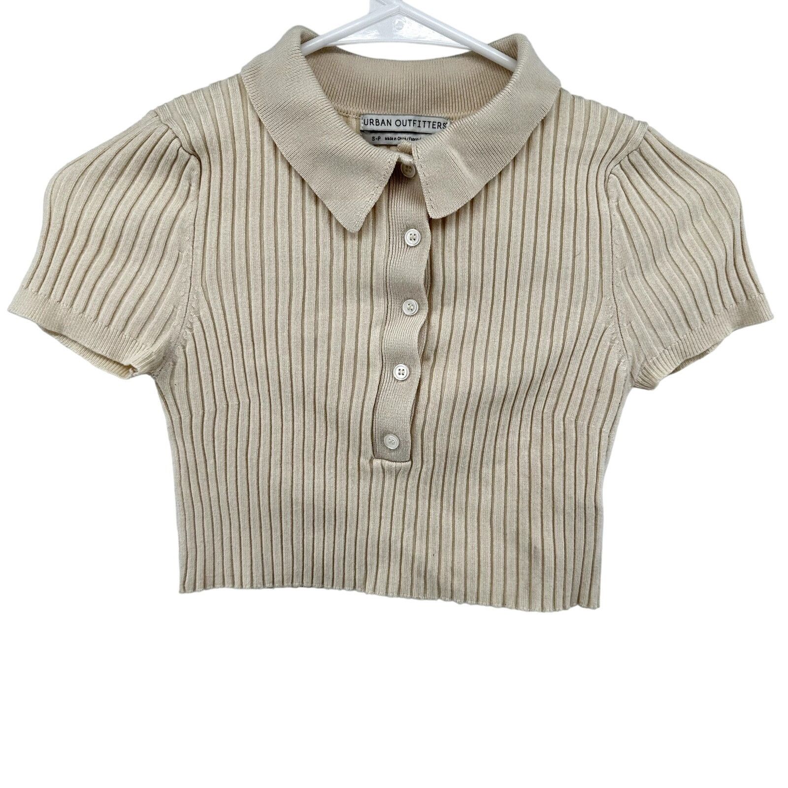 Urban Outfitters Urban Outfitters Grassy Cropped Polo Shirt Ribbed Collar S Size S / US 4 / IT 40 - 2 Thumbnail