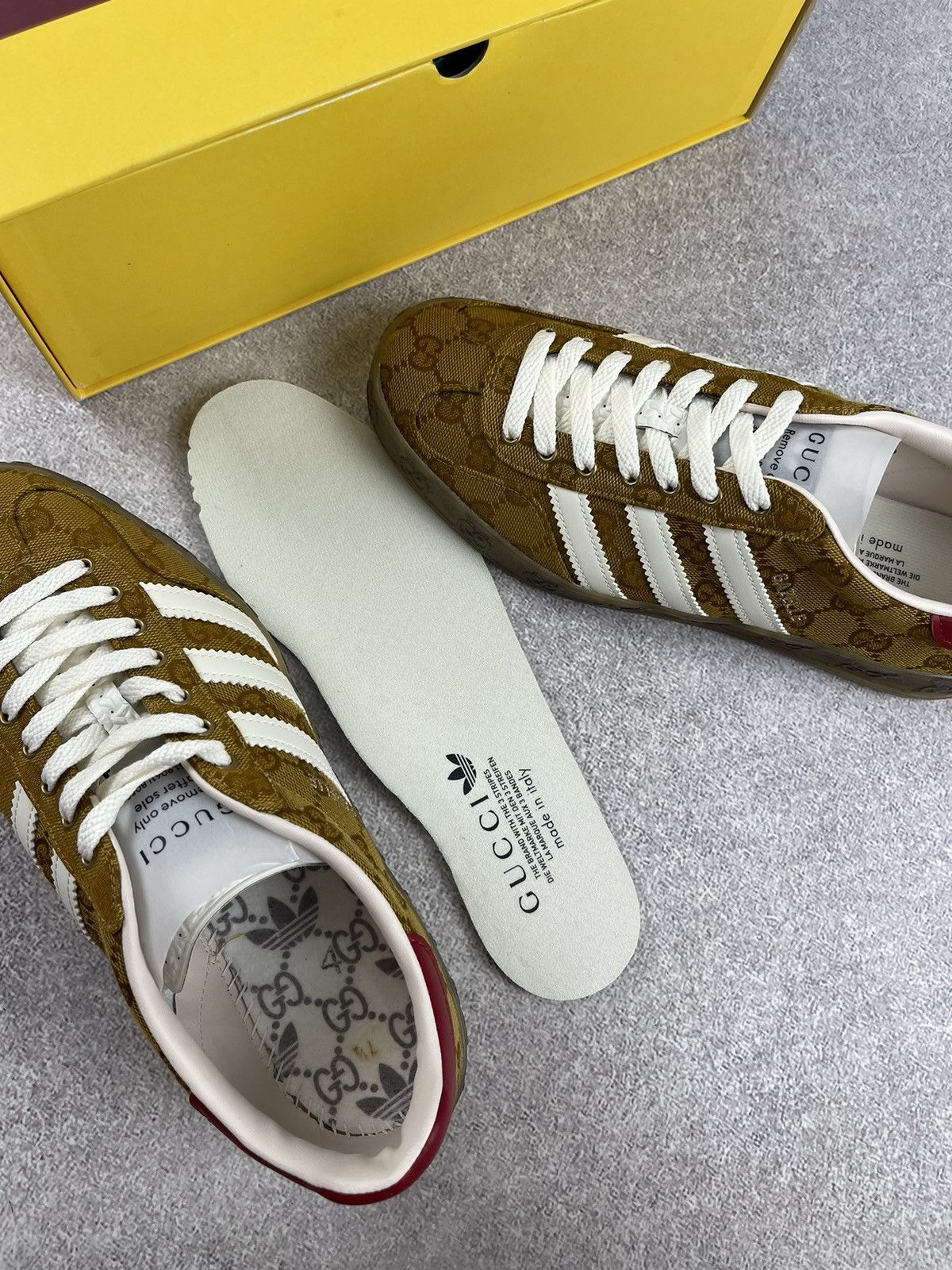 Gucci Adidas × Gucci Gazelle GG Monogram Sneakers Size 41 1/3 Size US 9 / IT 39 - 11 Thumbnail