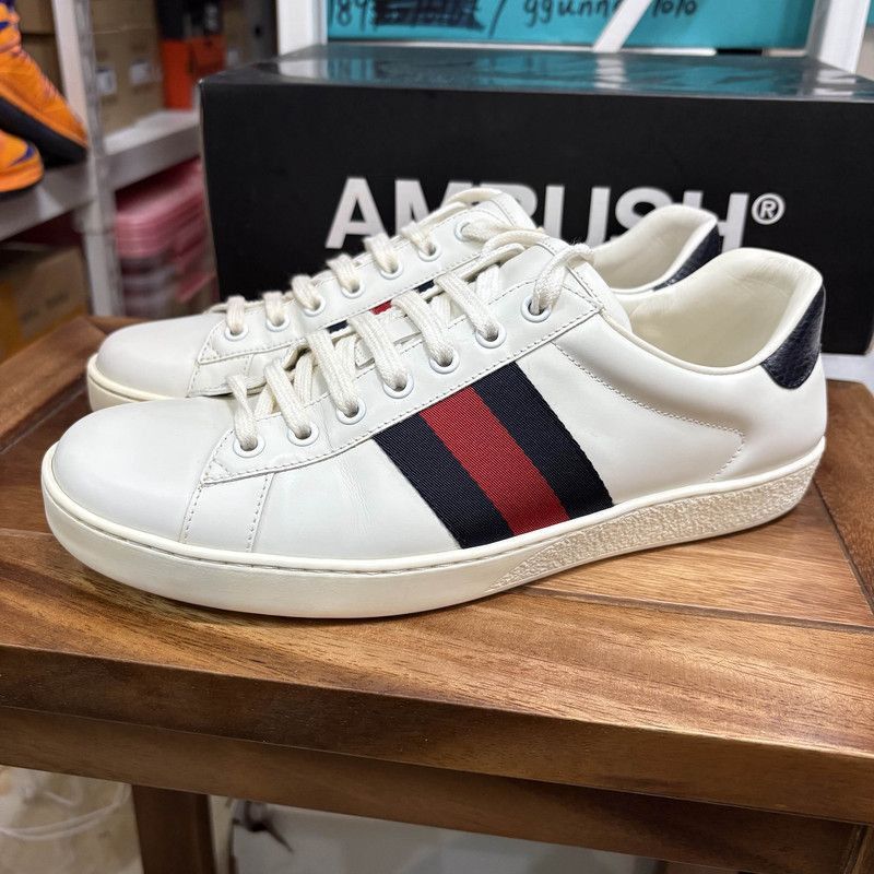 Gucci Gucci White Ace Low-Top Sneakers for Men - Size US 8 / EU 41 - 1 Thumbnail
