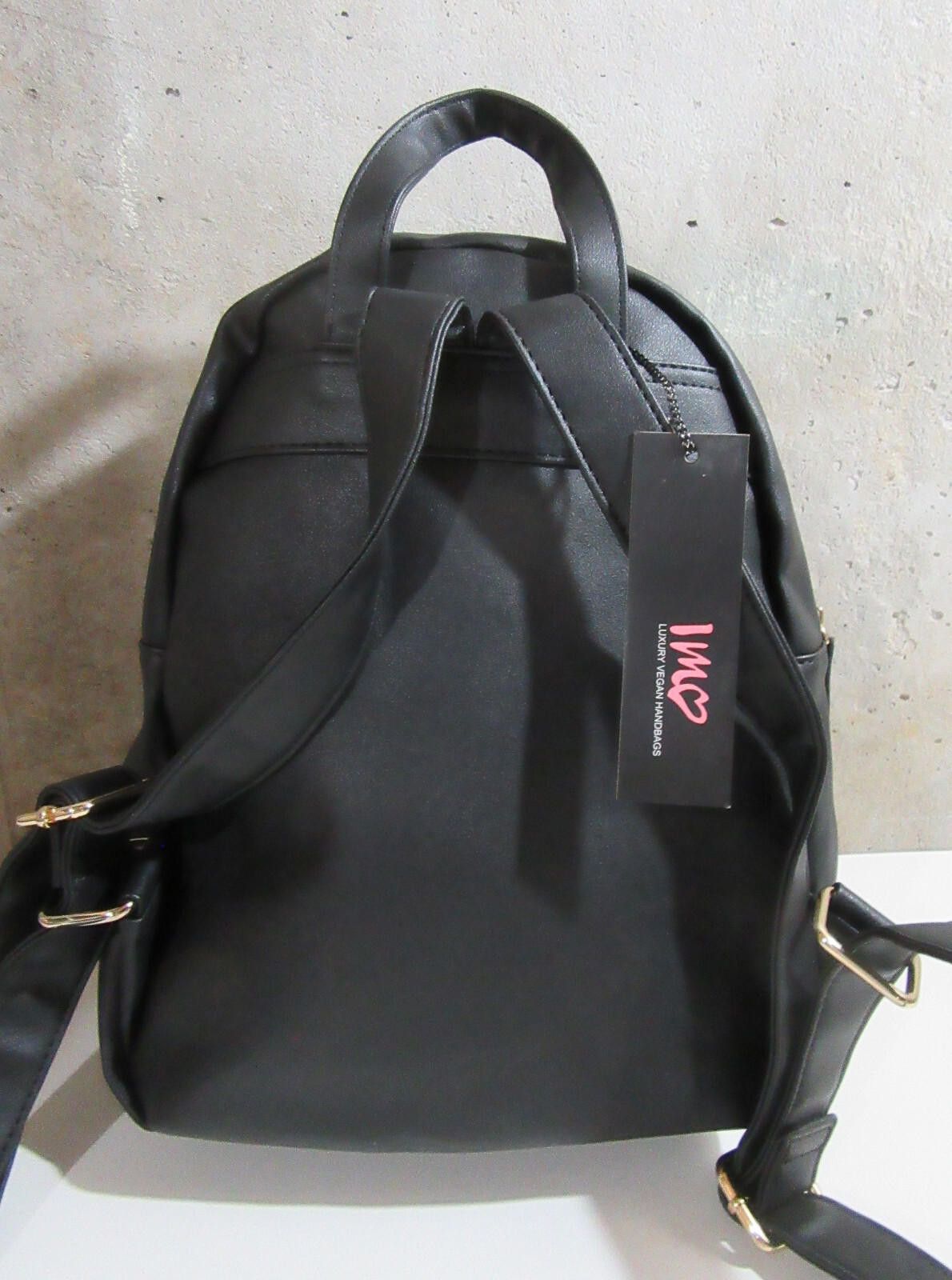 Designer Imoshion Vegan Leather Backpack Emoji Symbols Black OMG Size ONE SIZE - 9 Thumbnail