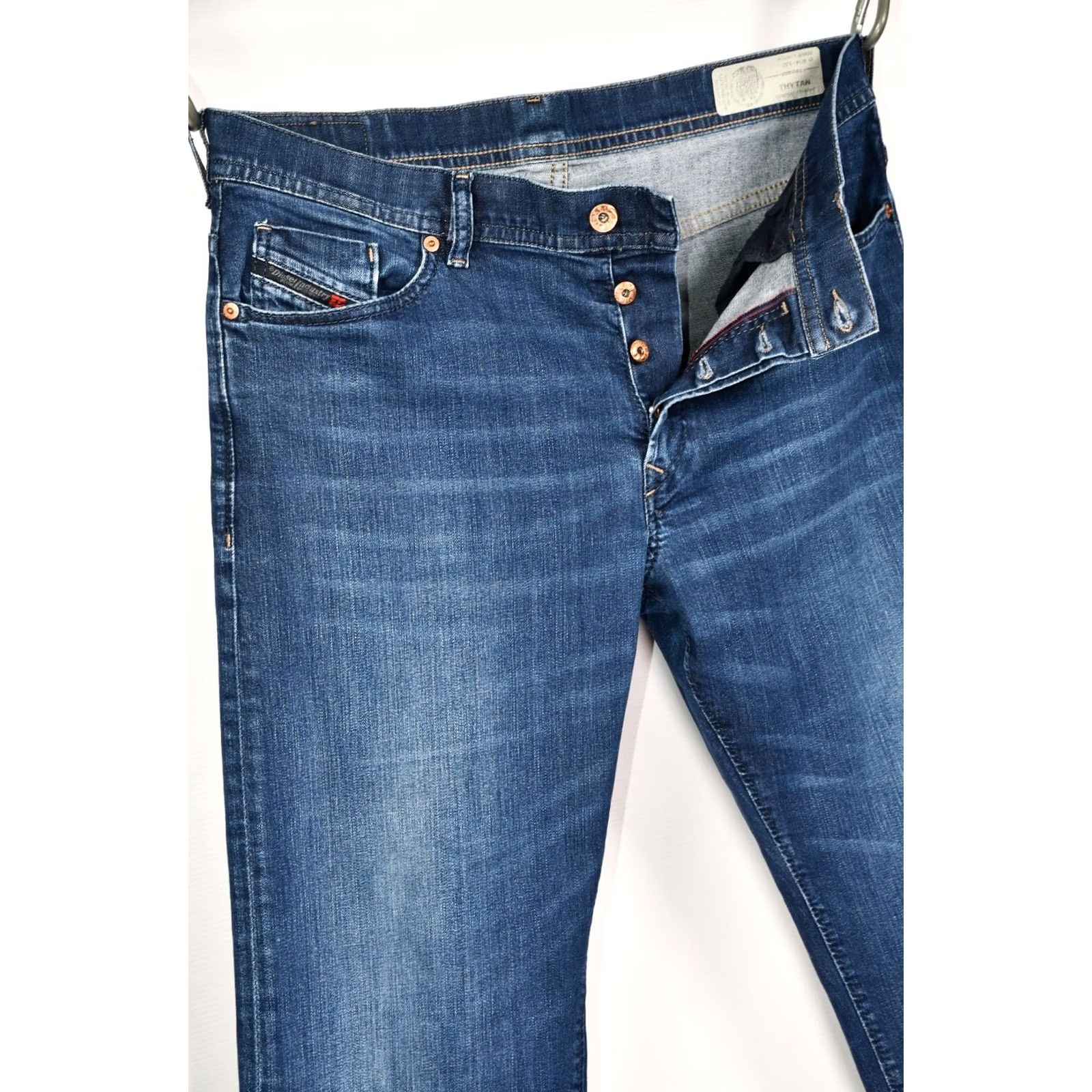 Diesel Diesel Thytan 084NR Comfort-Straight Jeans Men W34 L32 blue 5-Pocket Denim Cotton Regular Inseam 32 Straight Comfort Stretch Narrow tag jeans Mens Size US 34 / EU 50 - 4 Thumbnail