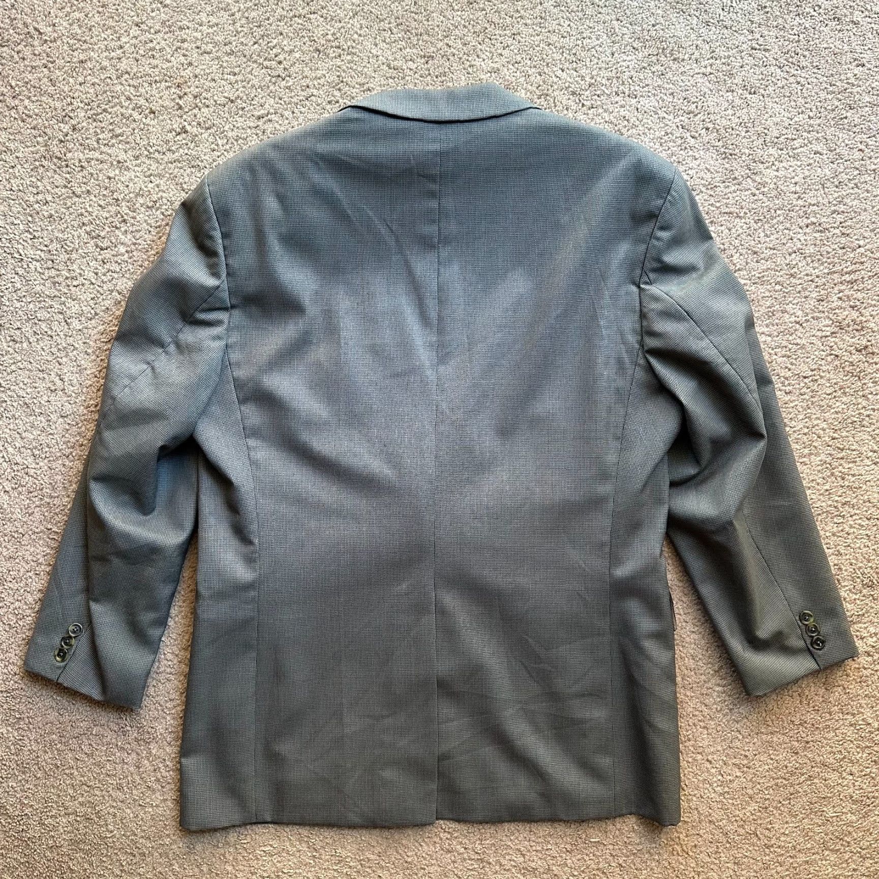 Chaps Chaps Ralph Lauren Blazer Mens 44R Wool Two-Button Notch Gray Solid Jacket Size 44R - 2 Thumbnail