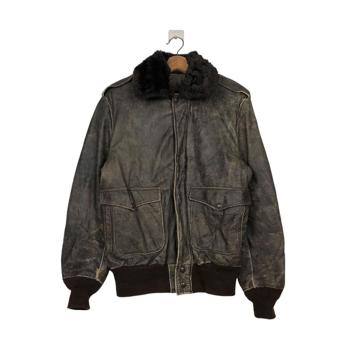 Vintage 🔥VINTAGE LEATHER JACKET BROOKS CRAFTED WITH PRIDE USA Size US M / EU 48-50 / 2 - 3 Thumbnail