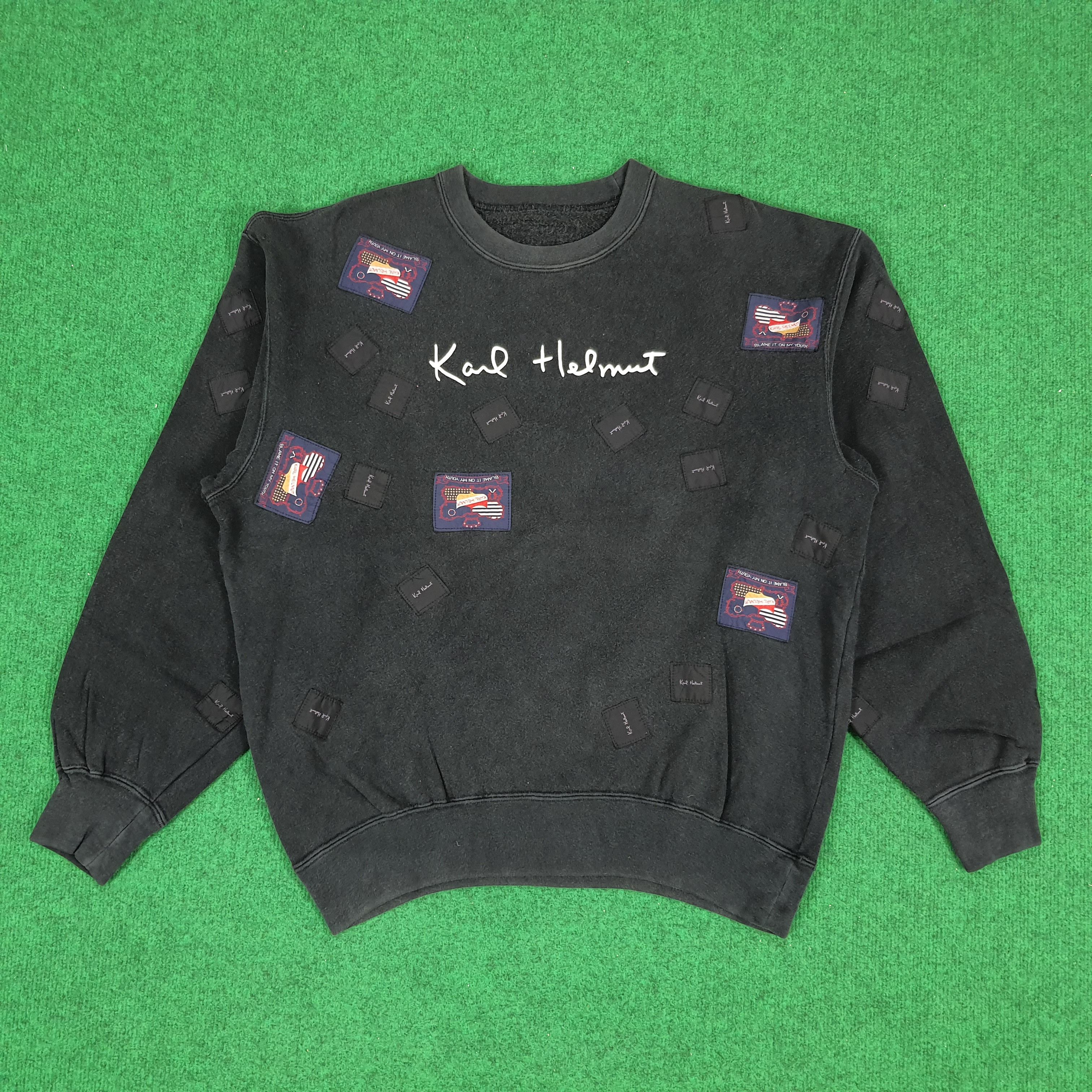 Karl Helmut Vintage Karl Helmut Patches Blame Me on My Youth Sweatshirts Size US L / EU 52-54 / 3 - 1 Thumbnail