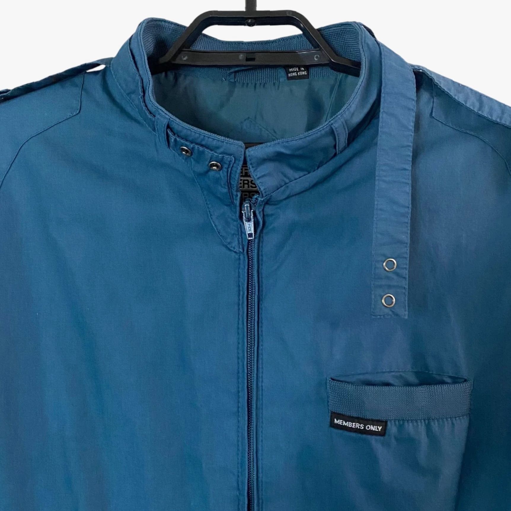 Members Only Vintage Members Only Blue Cafe Racer Jacket Men's XLT Lightweight Zip-Up Bomber Size US XL / EU 56 / 4 - 5 Thumbnail