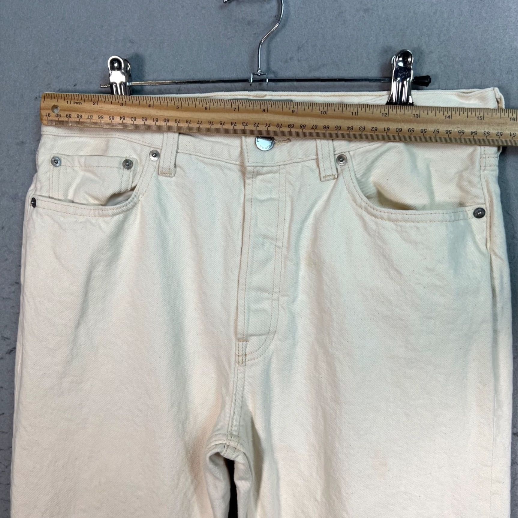 Everlane Everlane The Rigid Slouch Jeans Ivory Womens Size 27 Regular Size 27" / US 4 / IT 40 - 5 Thumbnail