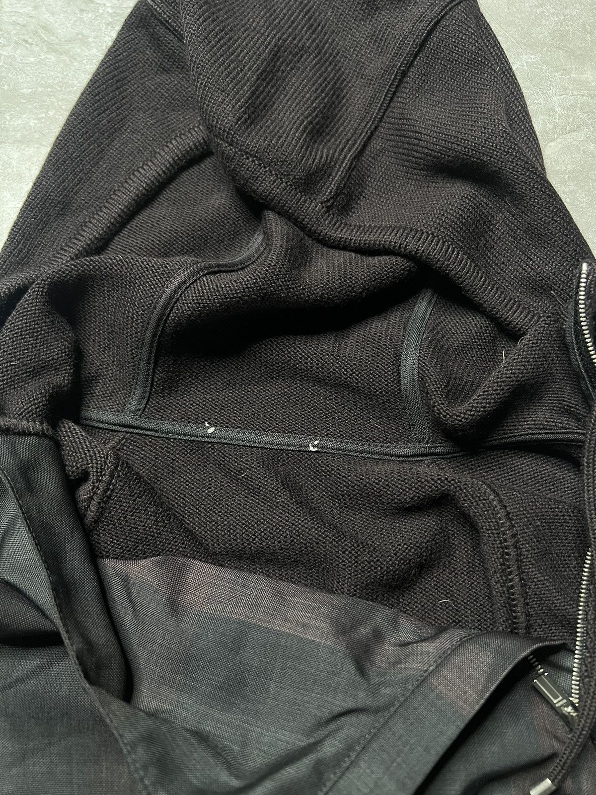 Hermes Hermes Assymetrical Neck Zip Wool Poly Technical Knit Hoodie Size US XL / EU 56 / 4 - 18 Thumbnail