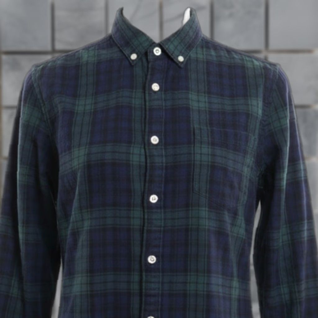 Asos ASOS Mens Shirt L Green Blue Plaid Button-Up Long Sleeve Cotton Preppy Shirt Mens Ridge Button-Up Casual Shirt Mens Womens? Size US L / EU 52-54 / 3 - 1 Thumbnail