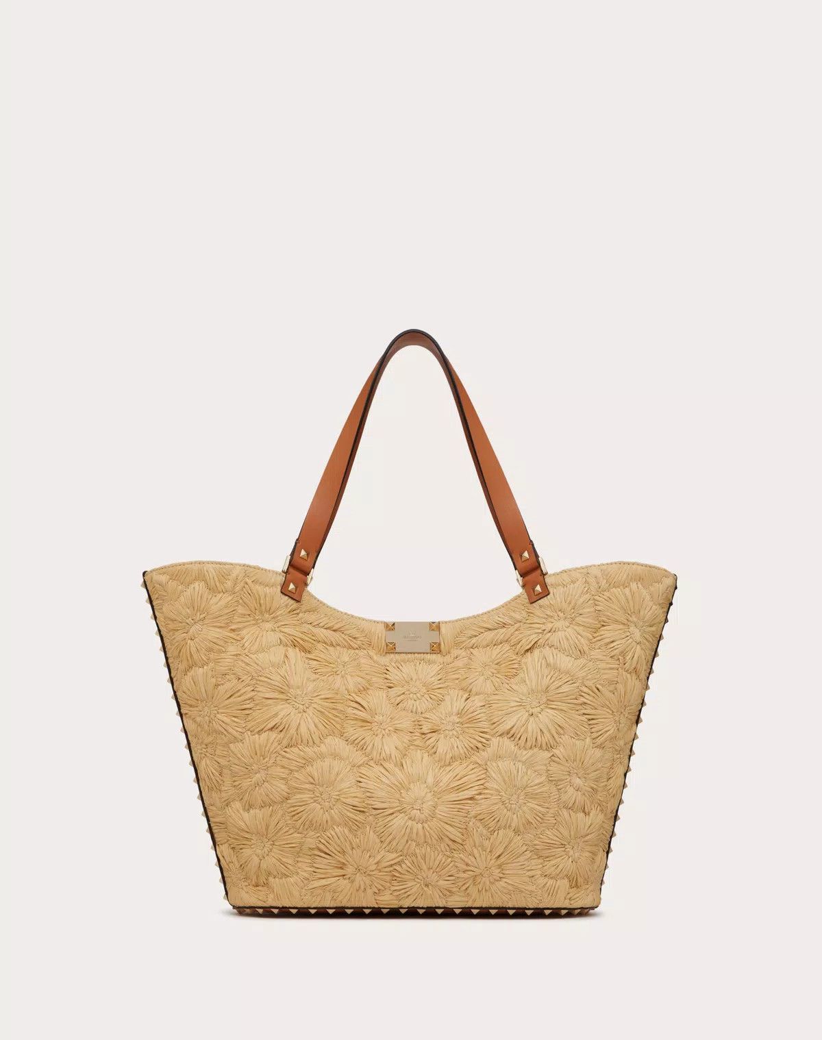 Valentino oc11z0725 Size:OS/ Woven Raffia Shopping Bag in Beige Size ONE SIZE - 3 Thumbnail