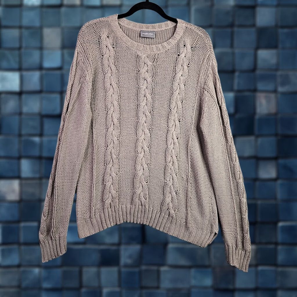 Vintage Wooden Ships Women’s Beige Cable Knit Sweater Crew Neck Pullover M/L Size M / US 6-8 / IT 42-44 - 1 Thumbnail