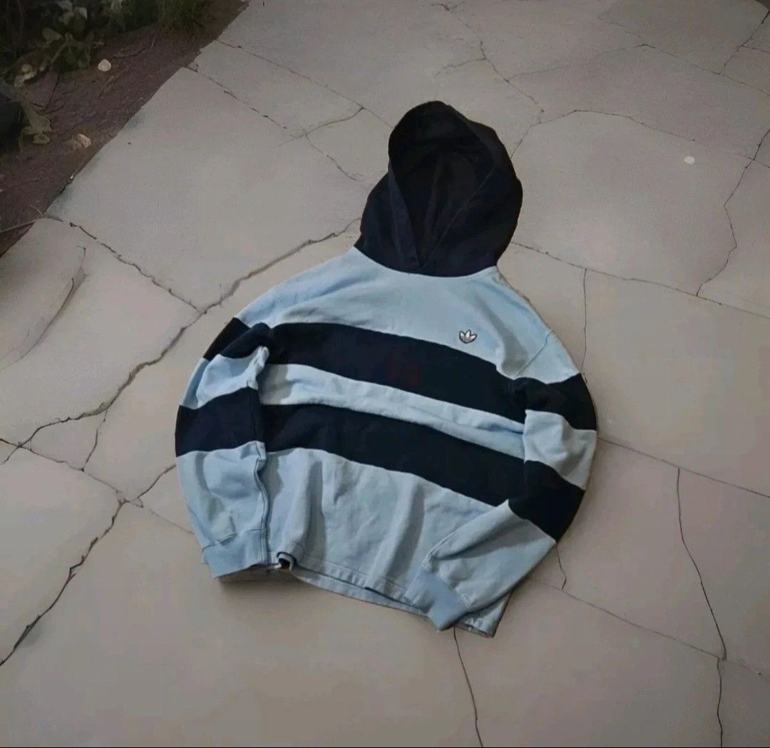 Adidas Adidas Colorblock Drawstring Lightblue hoodie Size US L / EU 52-54 / 3 - 1 Thumbnail