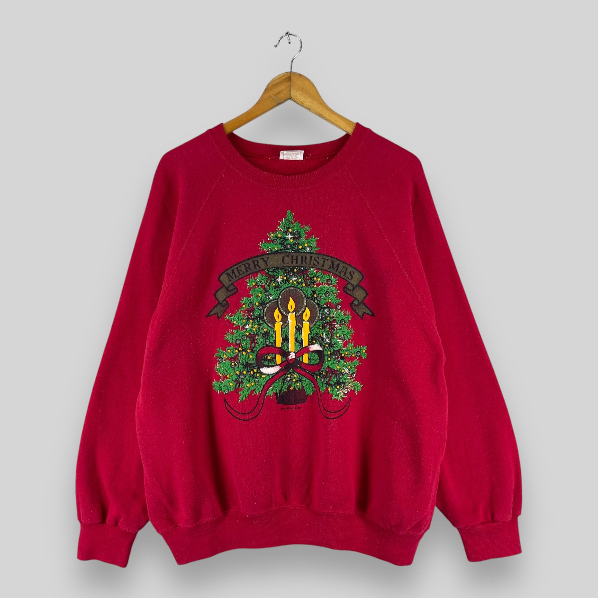 Vintage Vintage 90's MERRY CHRISTMAS Printed Sweatshirt Size US XL / EU 56 / 4 - 1 Thumbnail