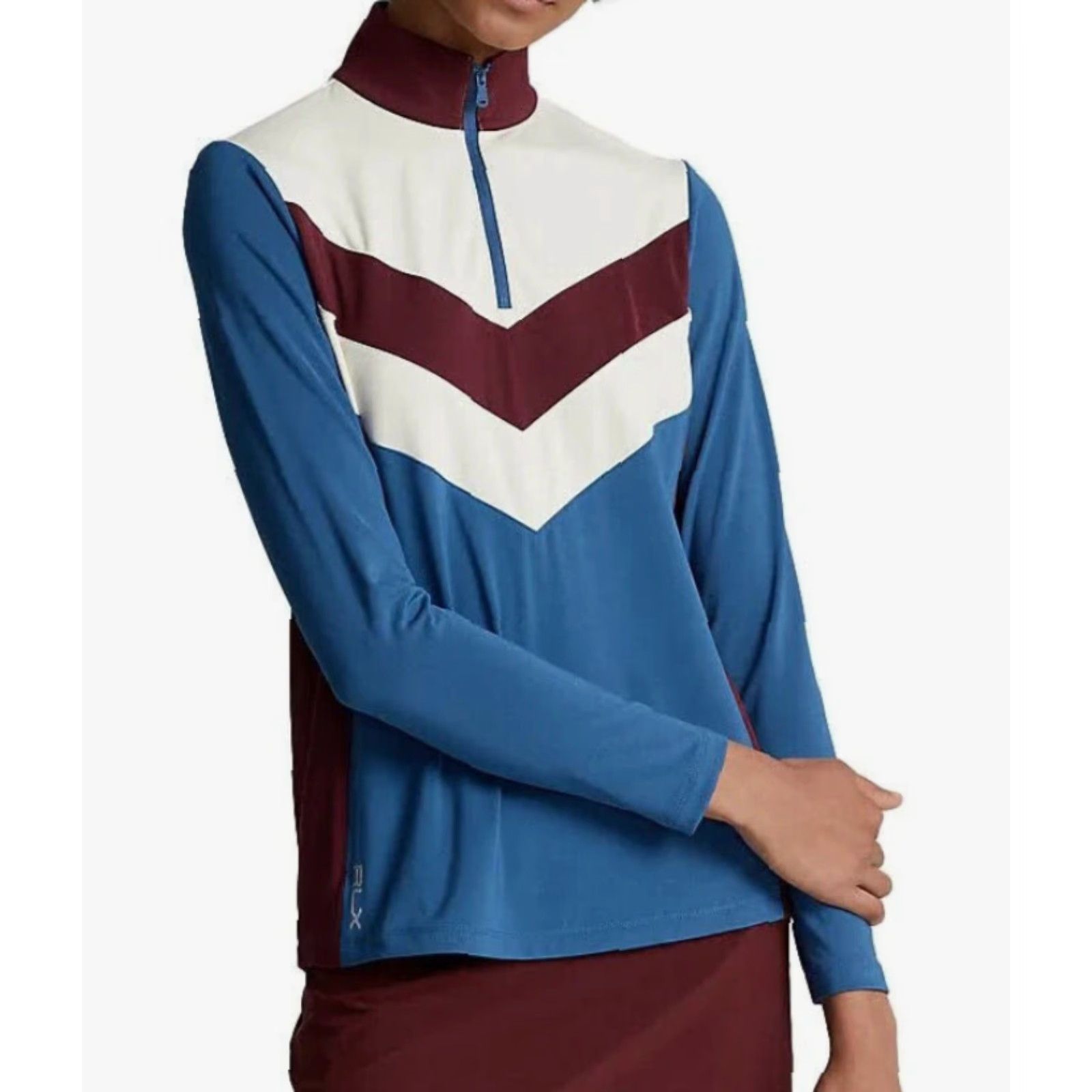 RLX Ralph Lauren RLX Ralph Lauren Women’s Power Stretch Indigo Blue Multi 1/4 Zip Pullover L Size L / US 10 / IT 46 - 2 Thumbnail
