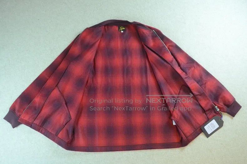 Needles Needles size S Dark check wool jacket overcoat baseball sui Size US L / EU 52-54 / 3 - 6 Thumbnail