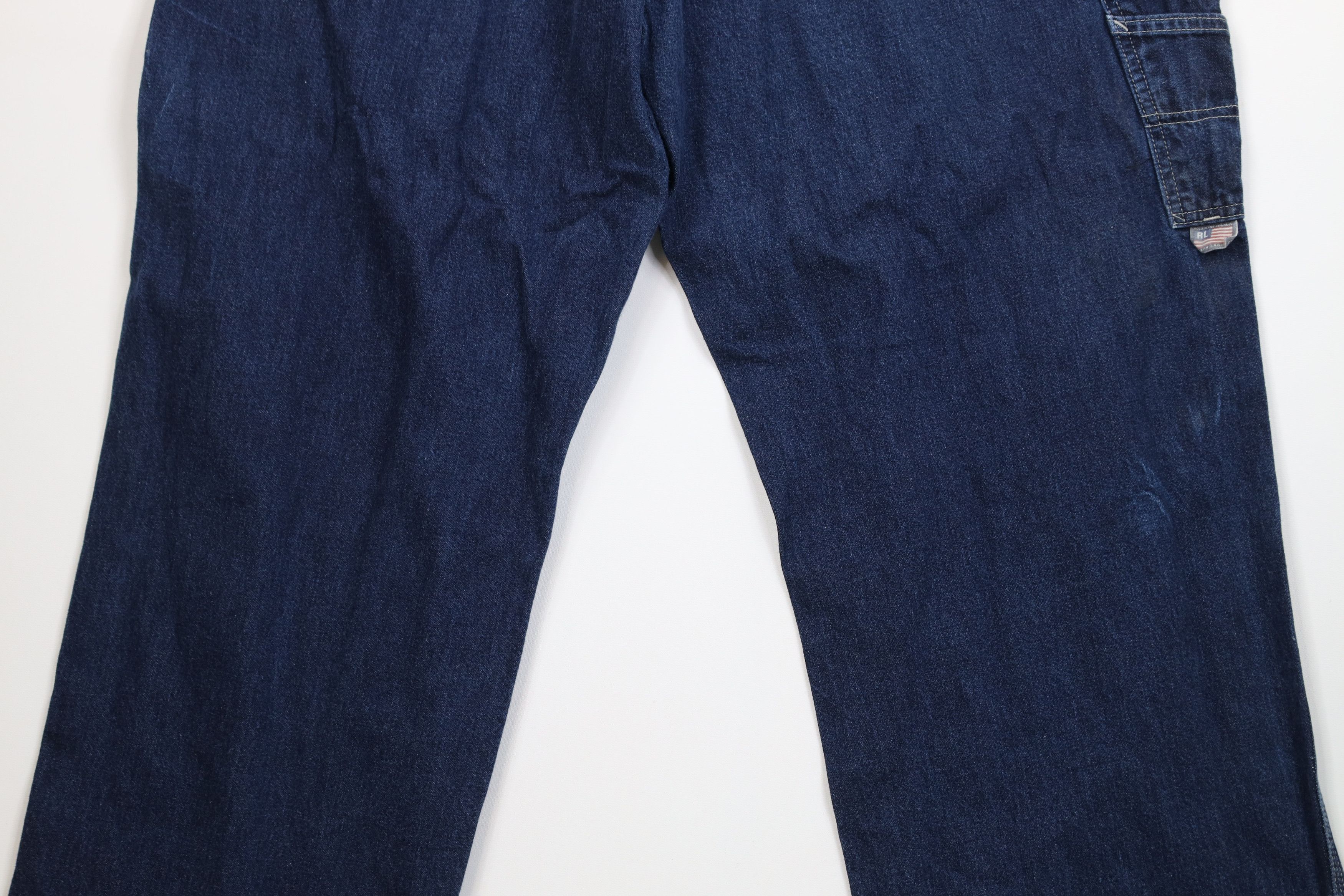 Ralph Lauren Vintage 90s Ralph Lauren Baggy Wide Leg Carpenter Jeans Blue Size US 38 / EU 54 - 11 Thumbnail