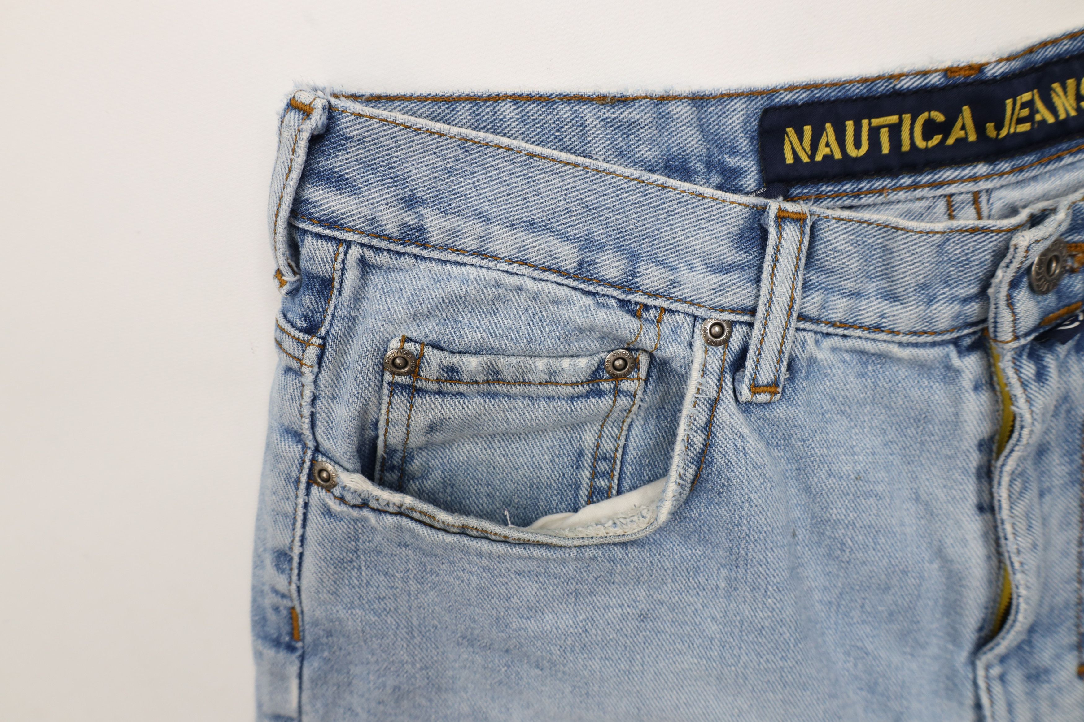 Nautica Vintage 90s Nautica Spell Out Baggy Denim Jean Shorts Jorts Size US 32 / EU 48 - 9 Thumbnail